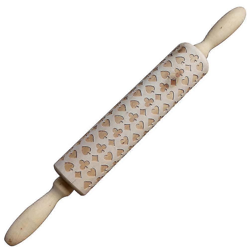 Carved Kitchen Rolling Pin for Bread and Cookie Dough