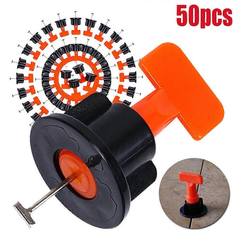 50pcs Black Tile Positioning Leveler Reusable Grouting Tool for Floor and Wall Tiling Installation Flat Surface Alignment Laying Aid