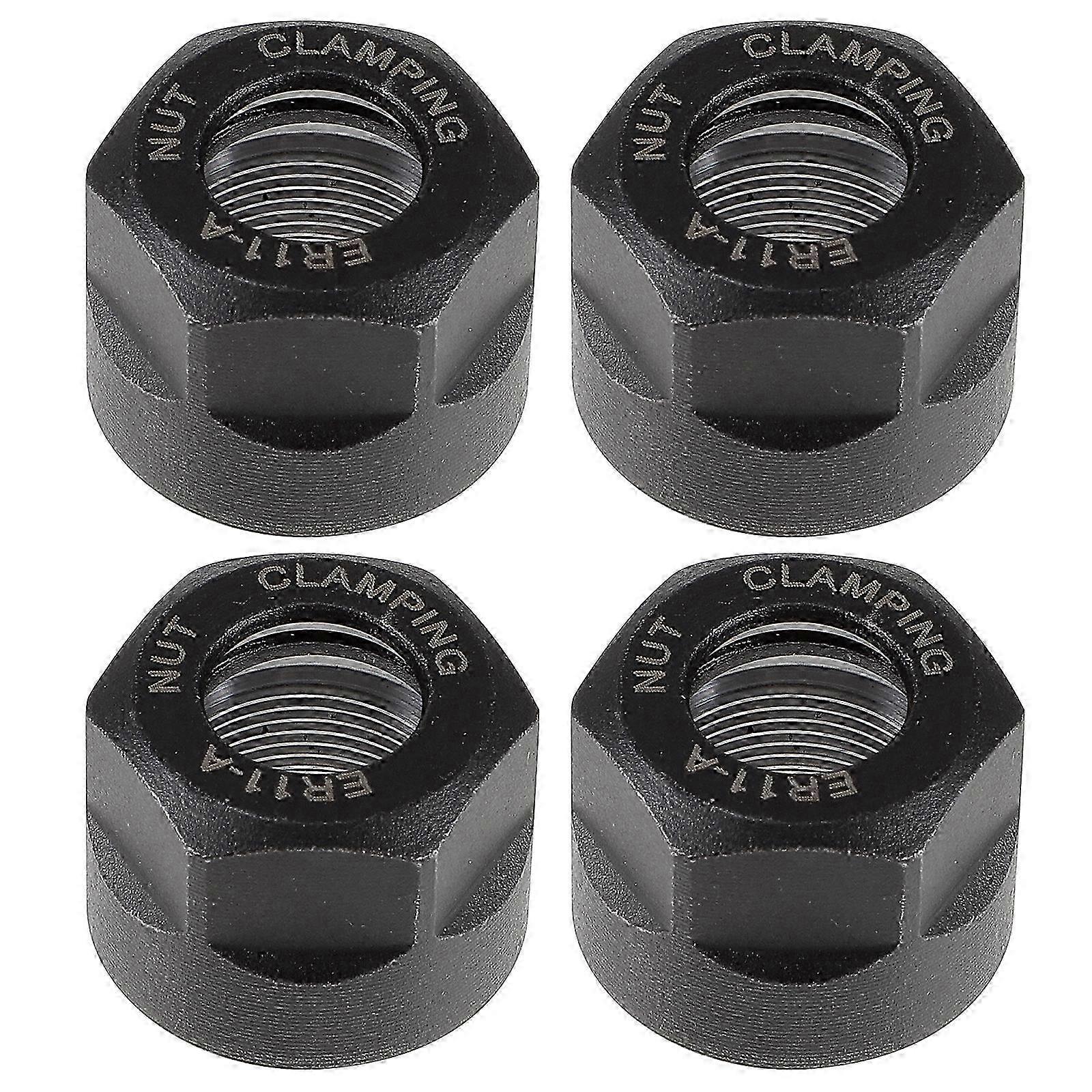 4 Pcs ER11 Collet Clamping Nuts T-Nuts Router Bit Holder Black