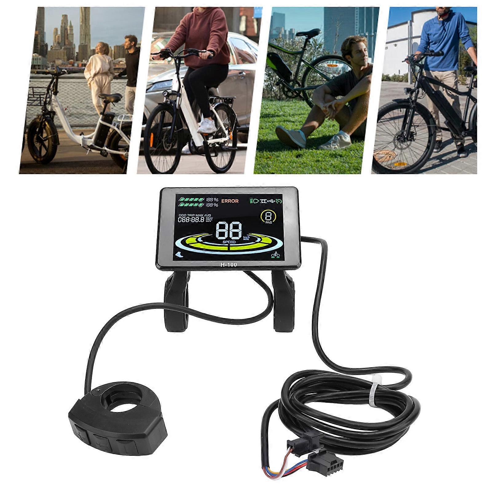 Electric Cycling Meter Color Screen LCD Display with SM Connector for Mountain Bike Modification 24V 36V 48V 60V 72V 