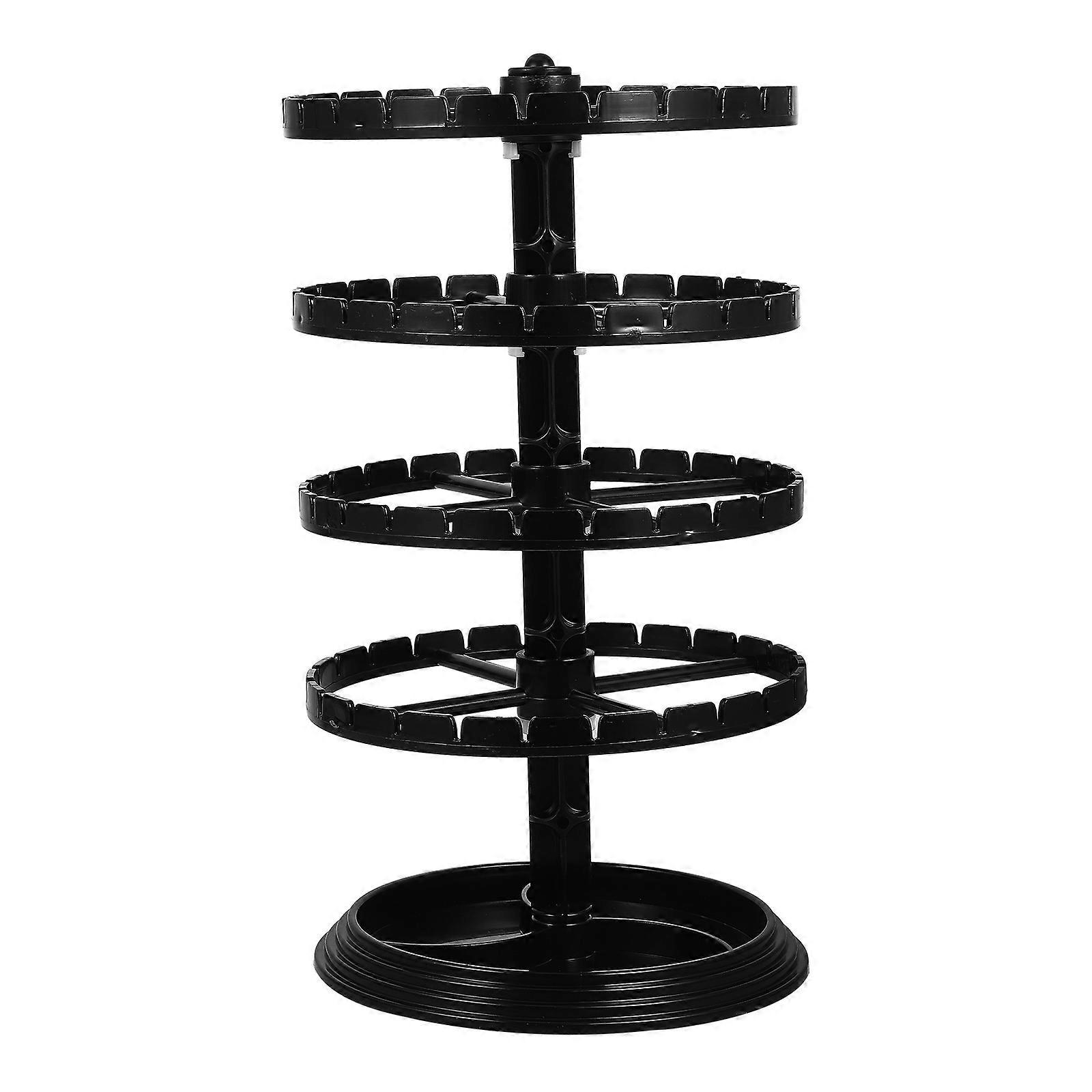 Ear Ring Storage Rack Rotating Jewelry Display Stand Black Plastic