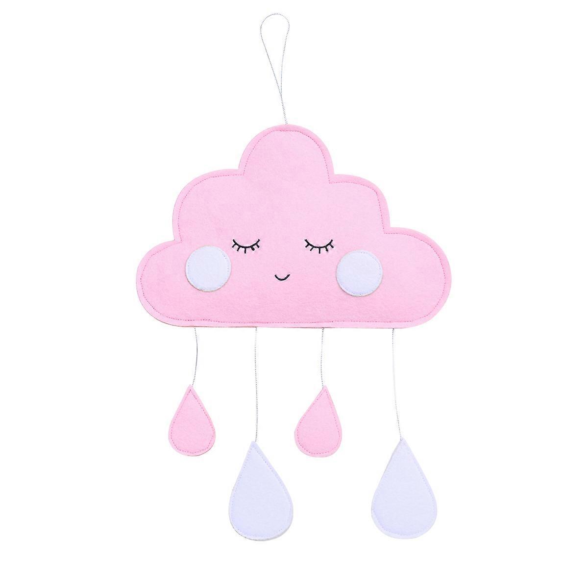 Ceiling Decoration Hanging Felt Pendant Cloud Shape Pink 35x27x1cm 1Pc