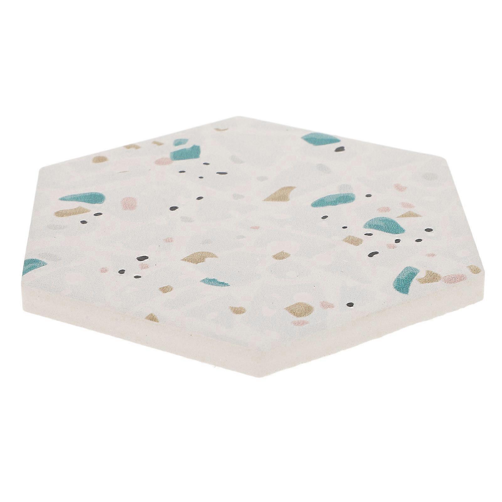 Absorbent Diatomite Tray Hexagon Heat Resistant Beverage Cups Friends 1Set