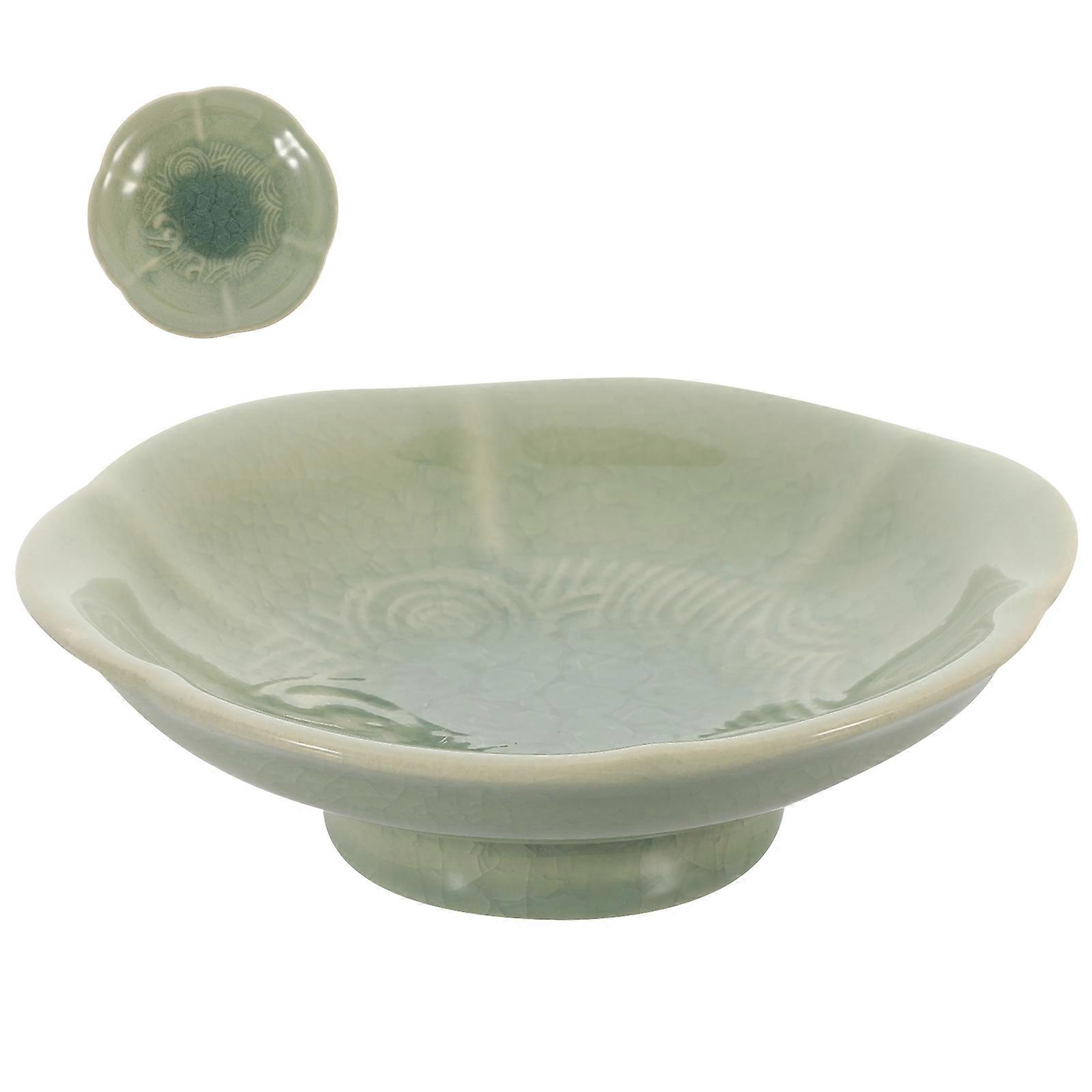 Ceramic Dessert Plate Hexagonal Design Green 13.00X13.00X3.50CM Storage 1Pack