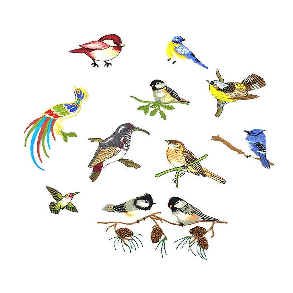 Embroidery Applique Patches Assorted Color Little Birds Mend Clothes Diy Projects Handicraft Enthusiasts 10Pcs