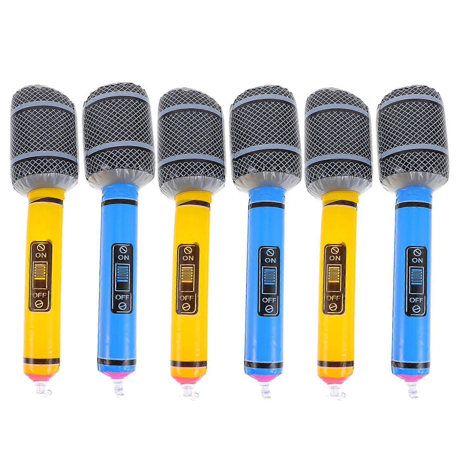 Presente inflável do brinquedo do microfone do favor do partido para a cor 6Pcs dos miúdos 33CM