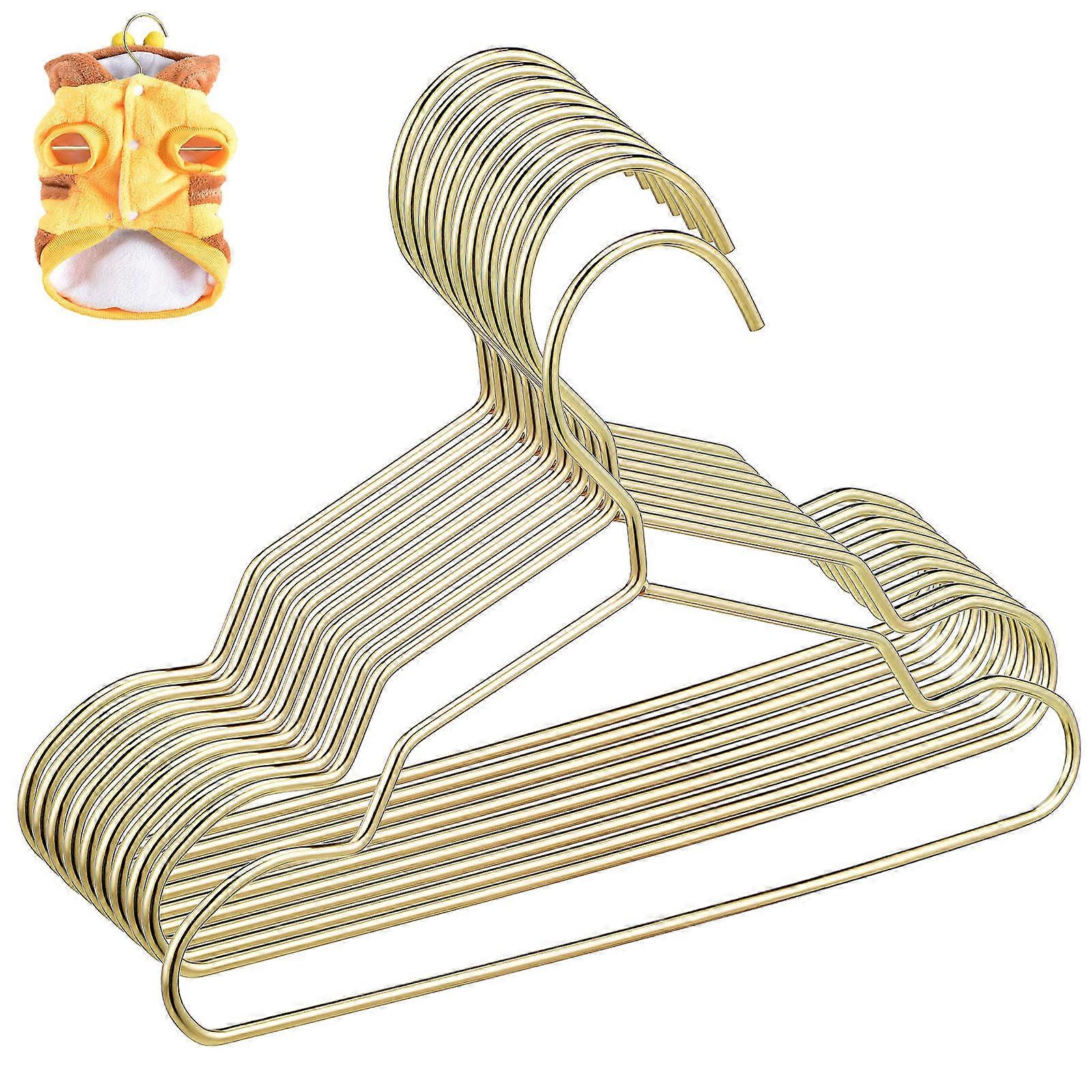 Mini Hangers Pet Apparel Drying Rack Smooth Surface Steel 10Pcs
