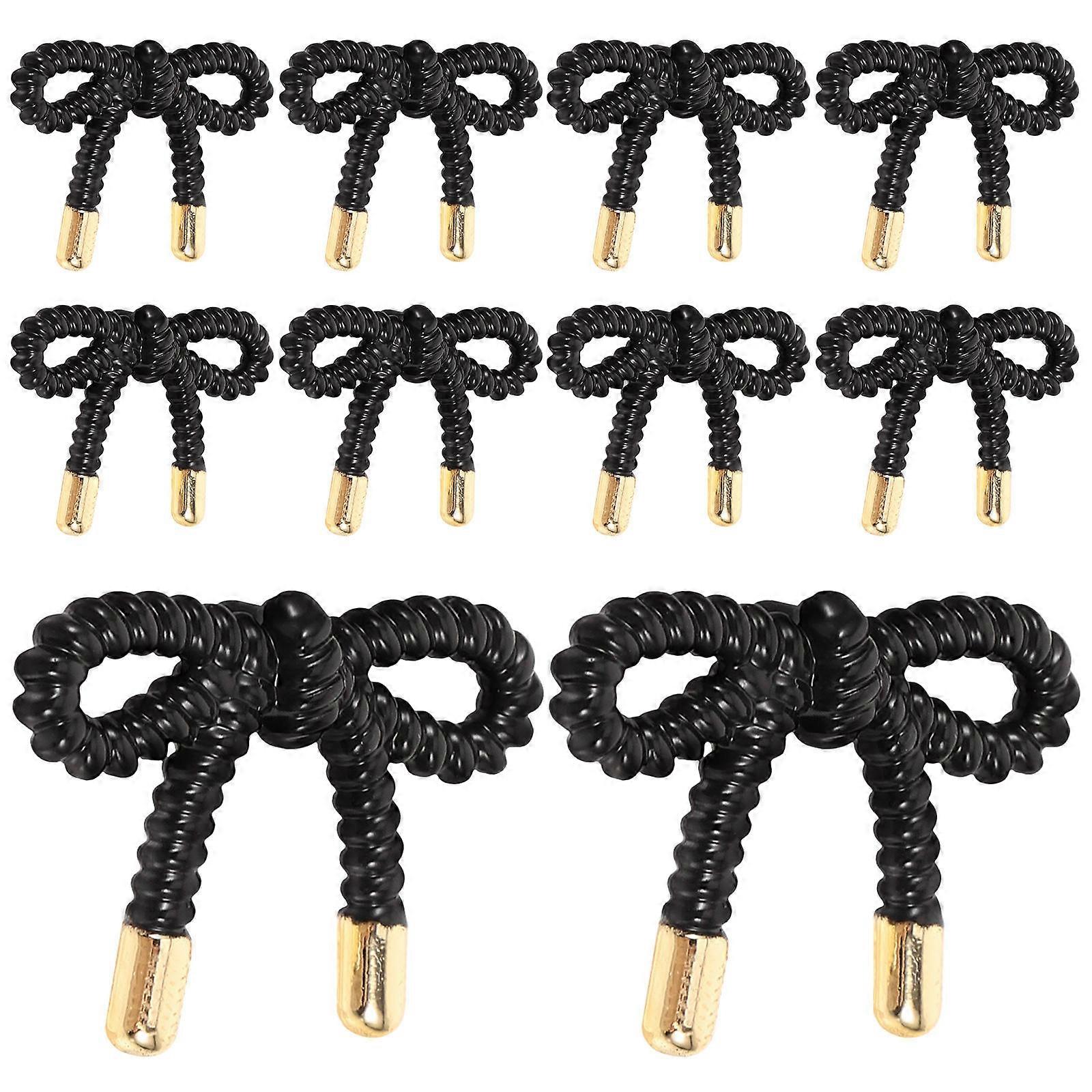 Metal Sewing Buttons Bow Shaped for Blouse Classic Style 10Pcs