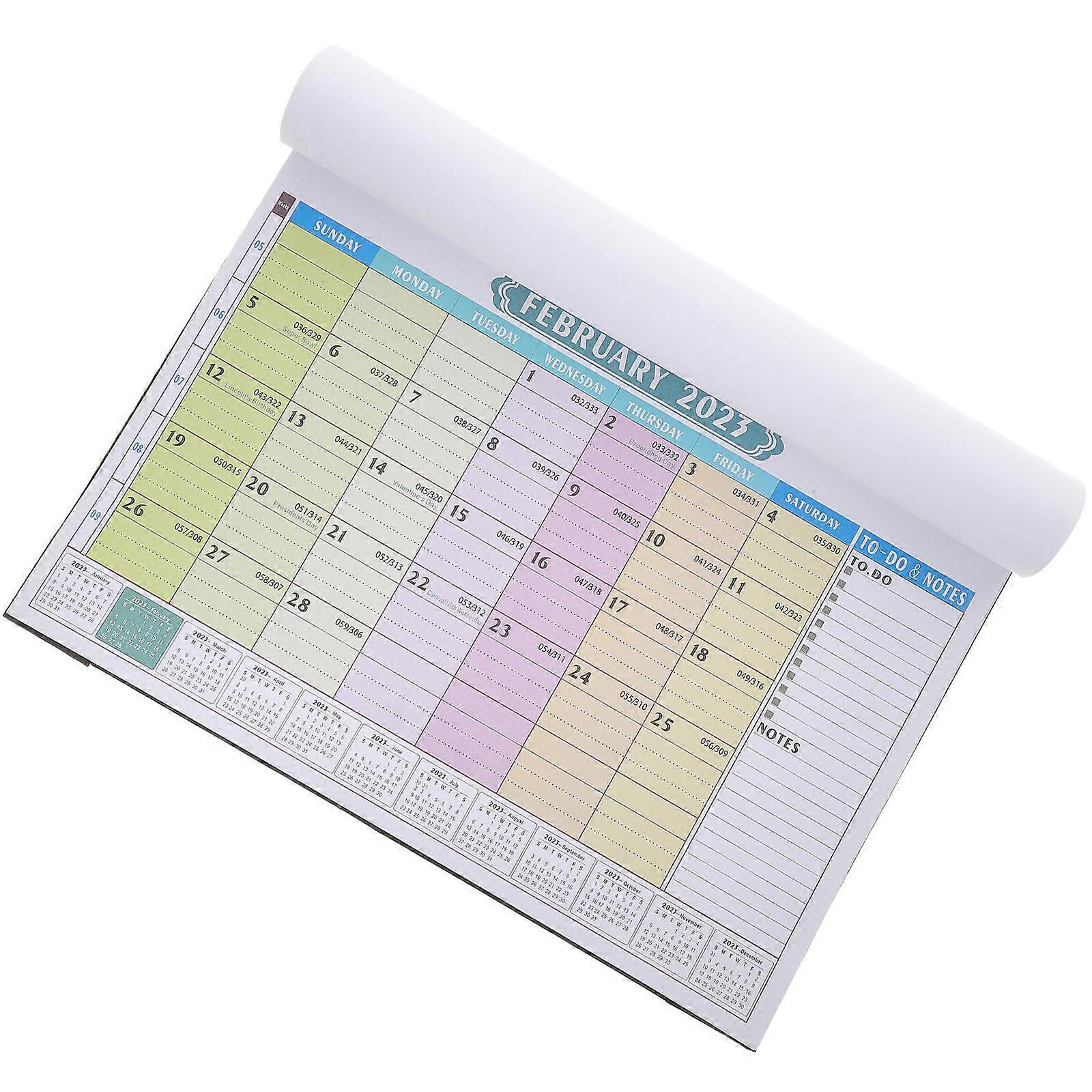 Creative Desktop Calendar Desk Ornament For Office Use Hanging Function 43.5x31cm White 1Set