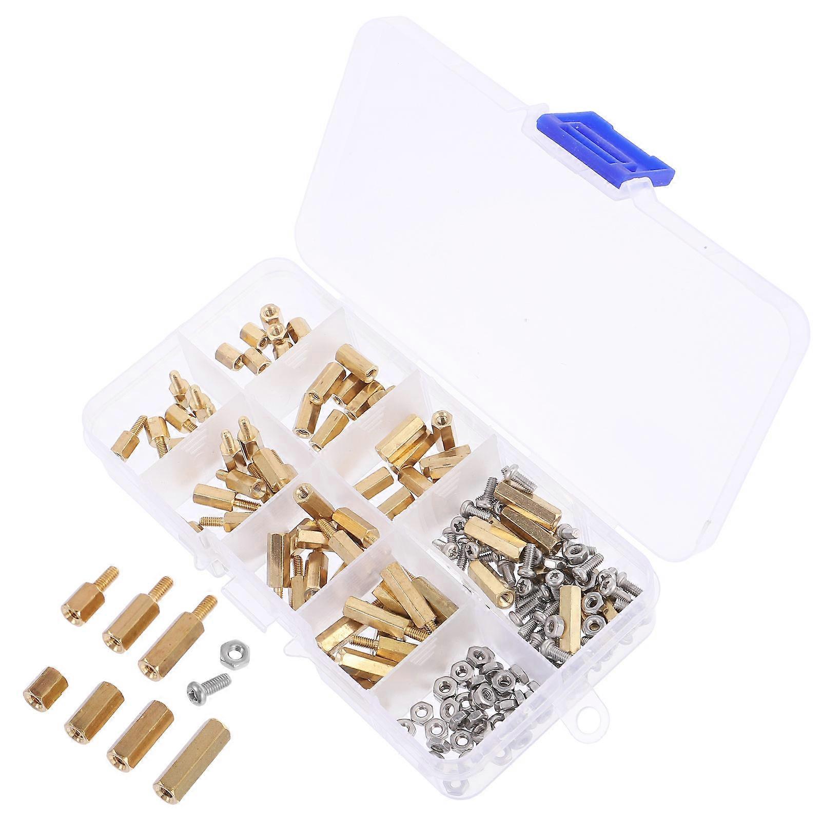 Screws Small Metric Screw Assortment Kit with Box Copper Material for DIY Enthusiasts 180Pcs/Set