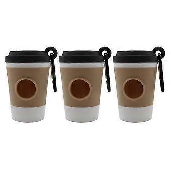 Travel Friendly Dog Waste Bag Dispenser Coffee Cup Design For HassleFree Waste Disposal Box Waste Management Tool  2 white 1 black