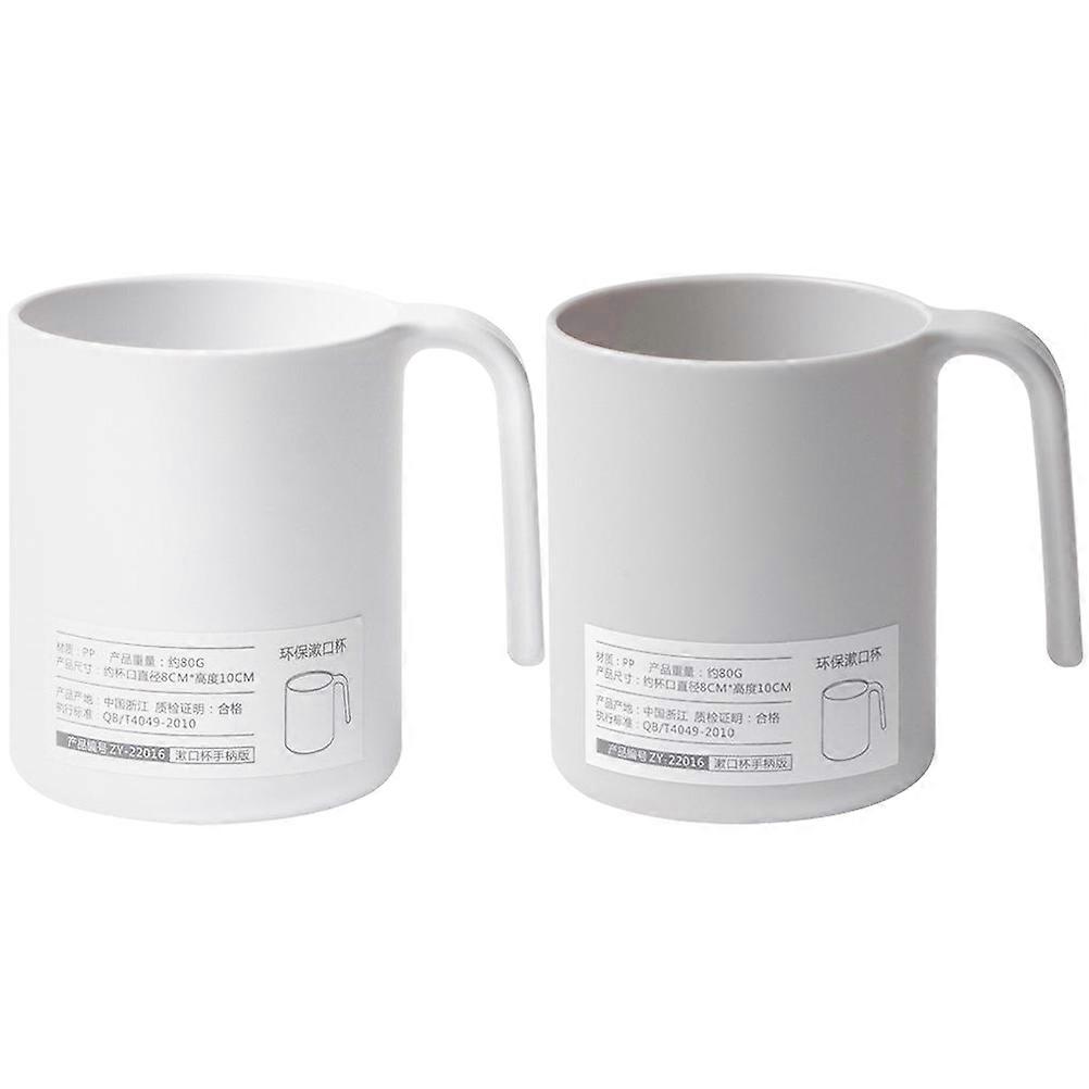 Bathroom Tumbler Cups Reusable Toothbrush Cup Couple Design 10x8cm White Color Rinse Mug 2Pcs