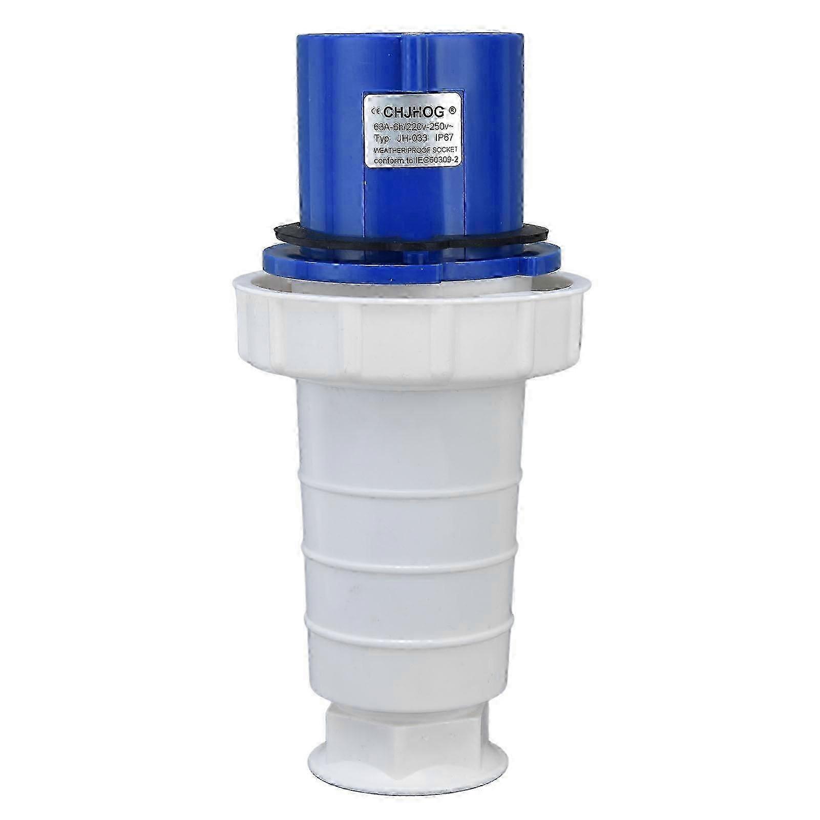 Industrial Plug Socket 3 Pin 3 Phase IP67 Waterproof Aviation Power Connector 220-250V 63A 2P+E