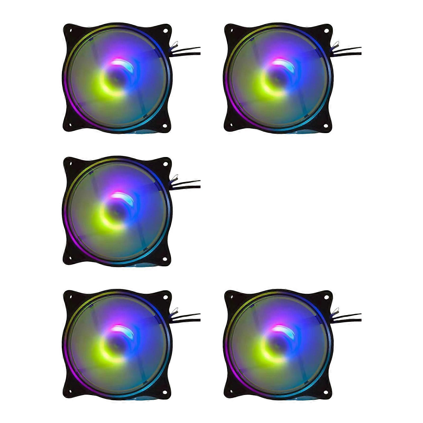 Two Side Illuminated Computer Fan 1200LM RGBs Lighting High Efficiency Cooling 1500RPM Speed Hydraulic Bearing Tool Free Mounting System Multicolor