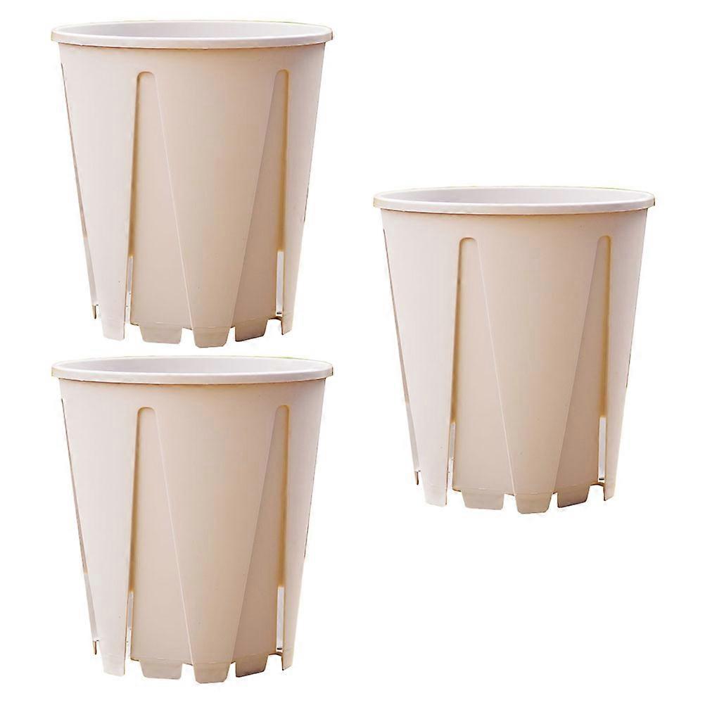 Seedling Pots Root Control Flower Pot Indoor Use Beige 18x17cm 3Pack
