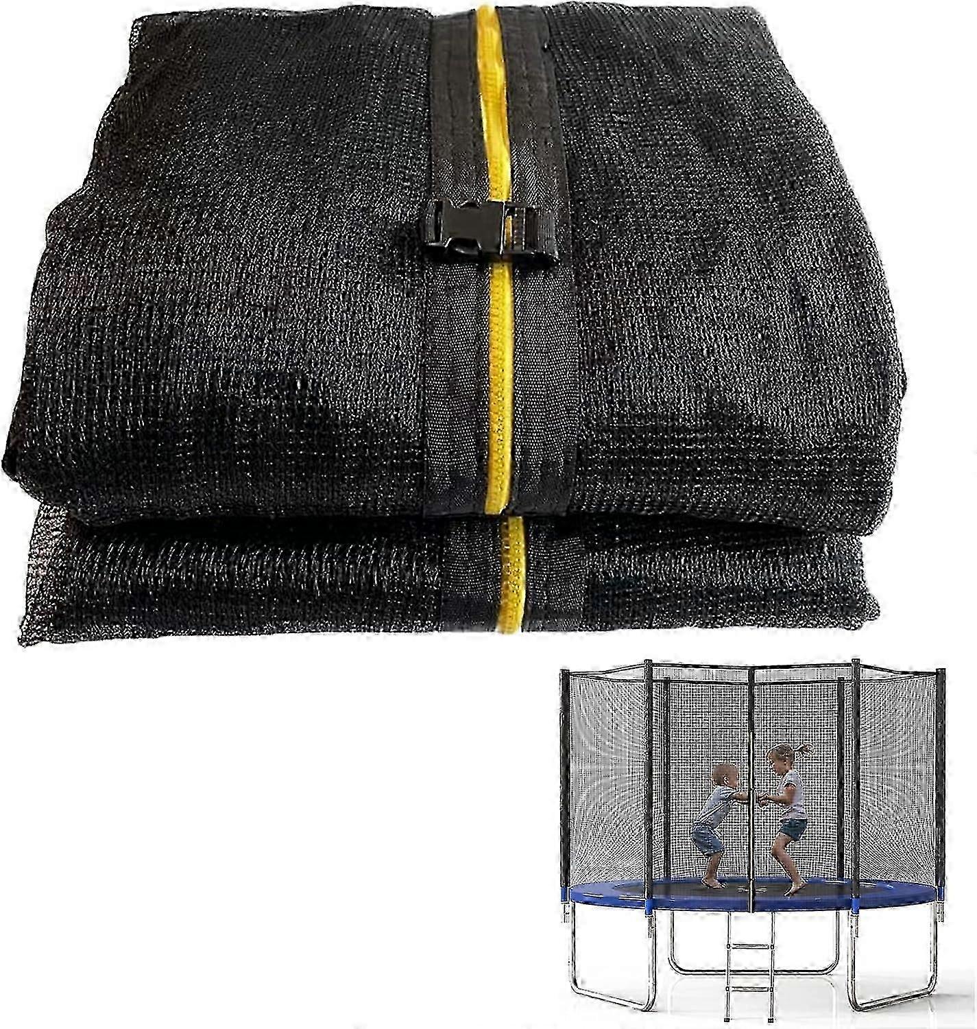 10FT Safety Net for Round Frame Trampoline with 6 Poles, Weather-Resistant Replacement Enclosure Net