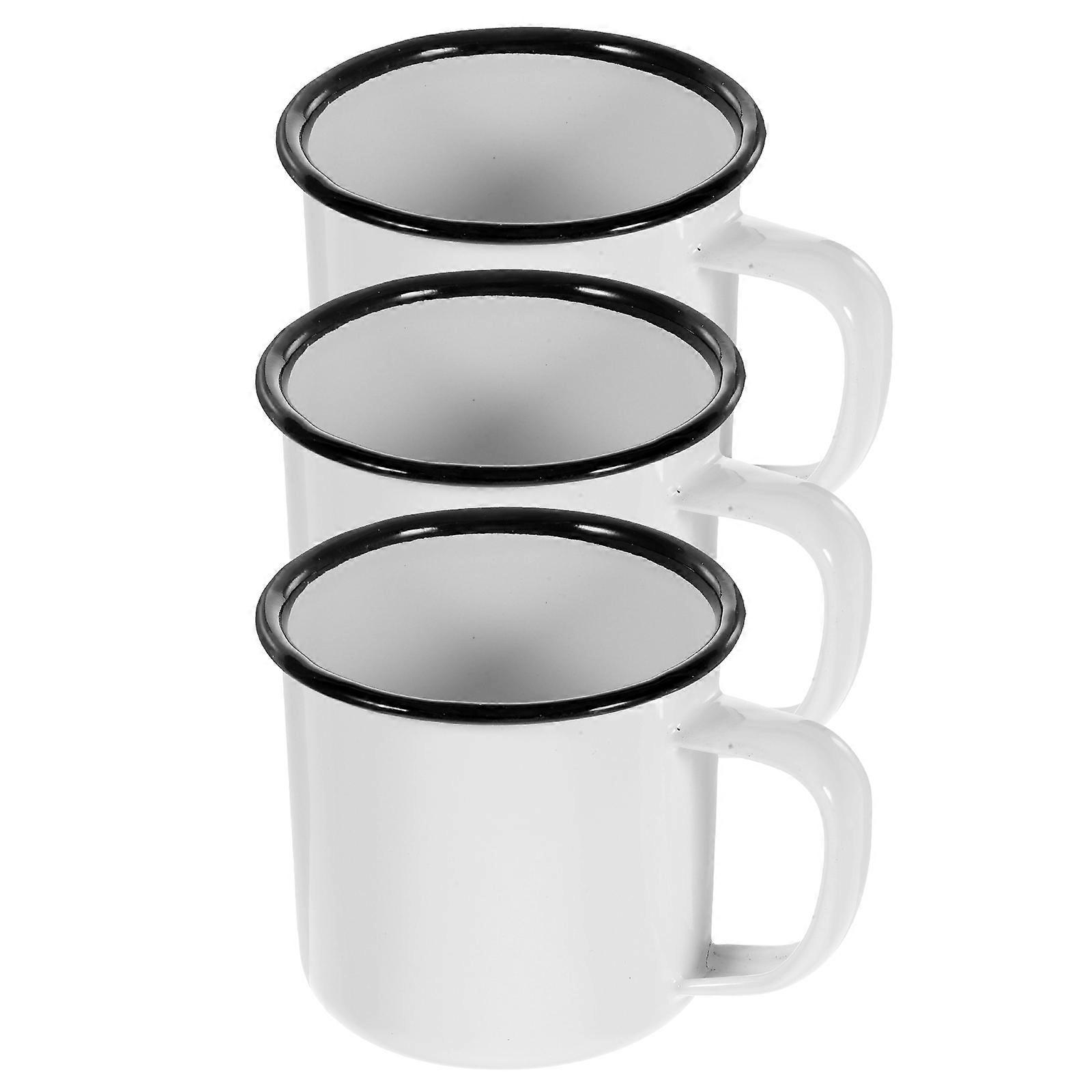 Old Style Enamel Mug Indoor Use 8.5X6.5X6CM Reusable 3Pack