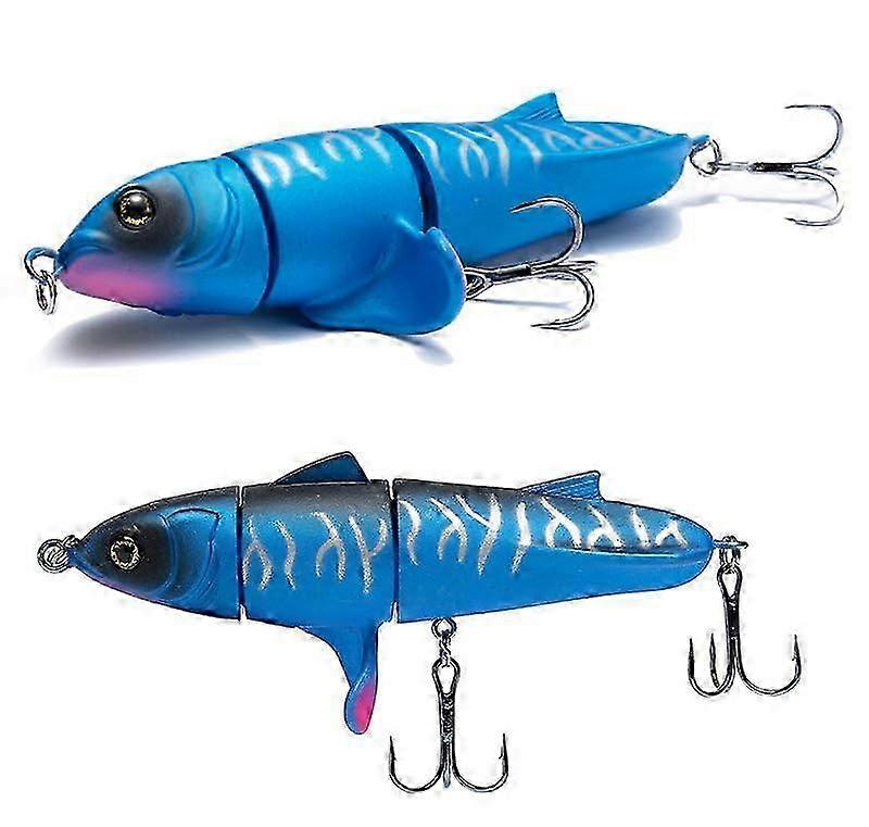 Pack of 3 4.3' Artificial Fishing Bait Floating Topwater Lures with 2 Treble Hooks