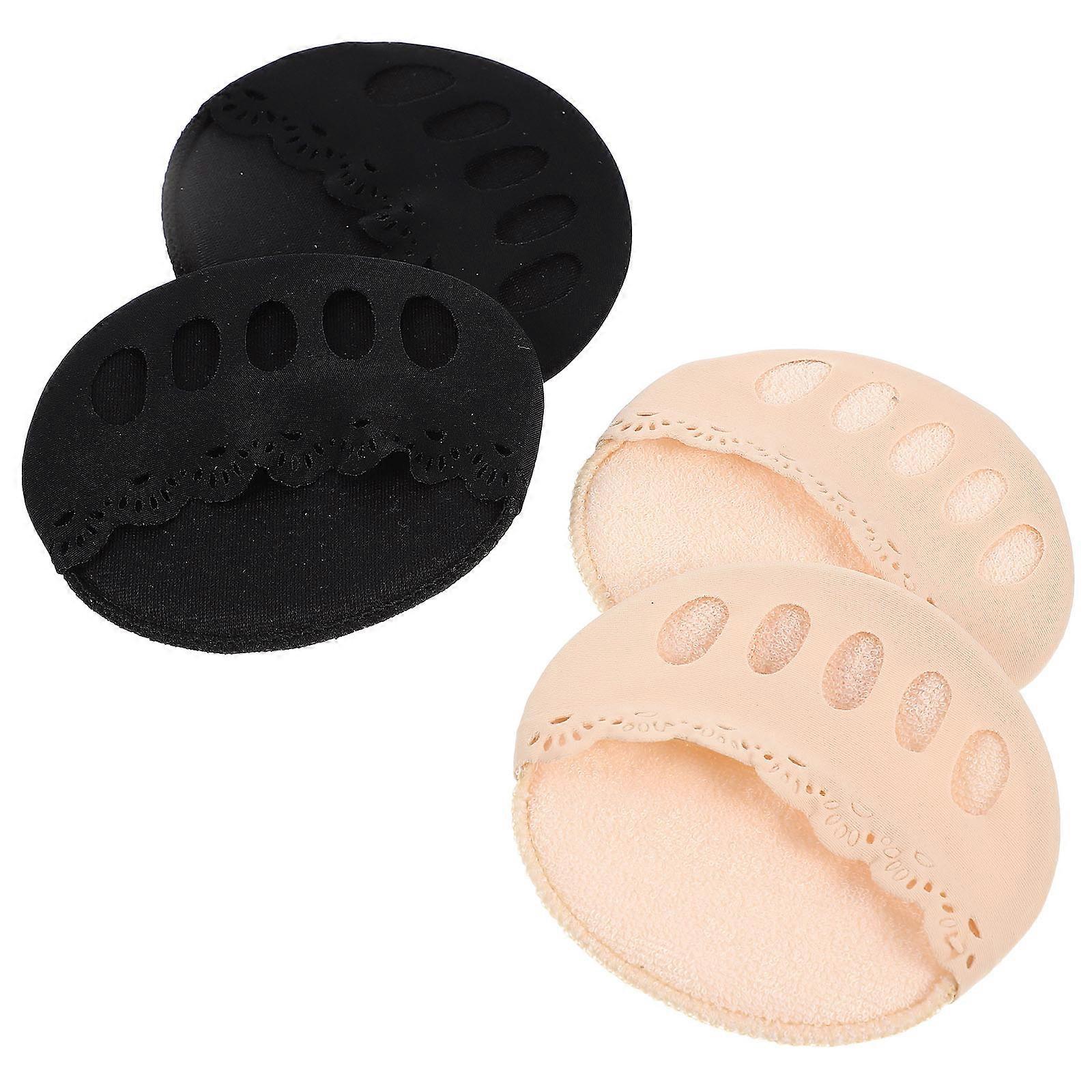 Insole Forefoot Socks Women Half Palm Design Daily Wear Black Moisture Absorption 2 Pairs