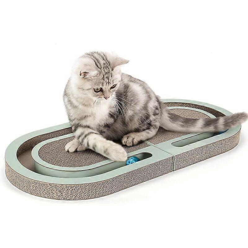 Cardboard Cat Scratching Post, Cat Scratcher with Bell Ball, Reversible Cat Scratching Board