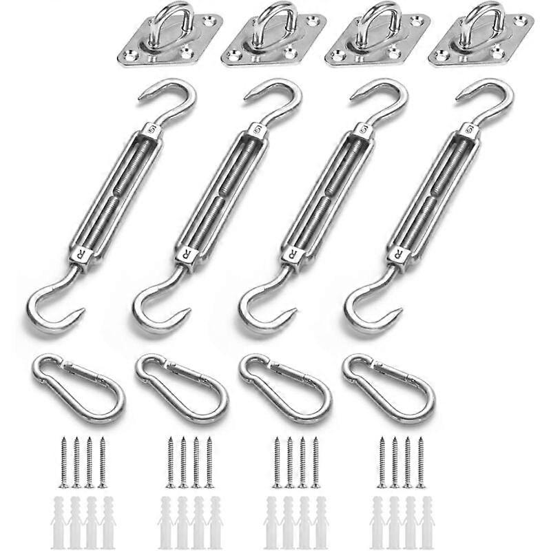 Garden Awning Fixing Kit, Triangle and Square, Rectangular, Heavy Duty Stainless Steel Shade Sail Fixing Accessories, M5