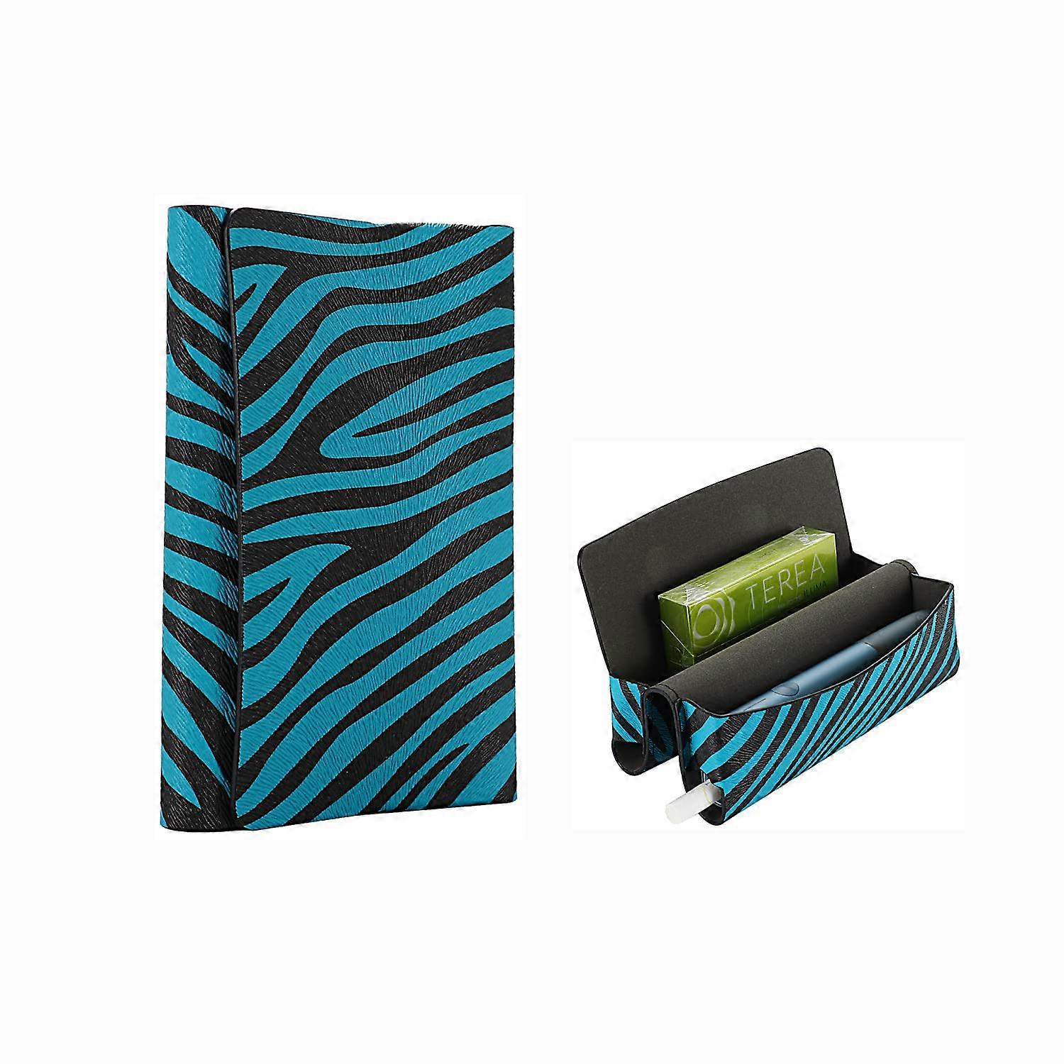 Storage Bag for IQOS ILUMA ONE, Blue Zebra PU Leather Case, Compatible with IQOS ILUMA ONE Model, Stylish and Durable