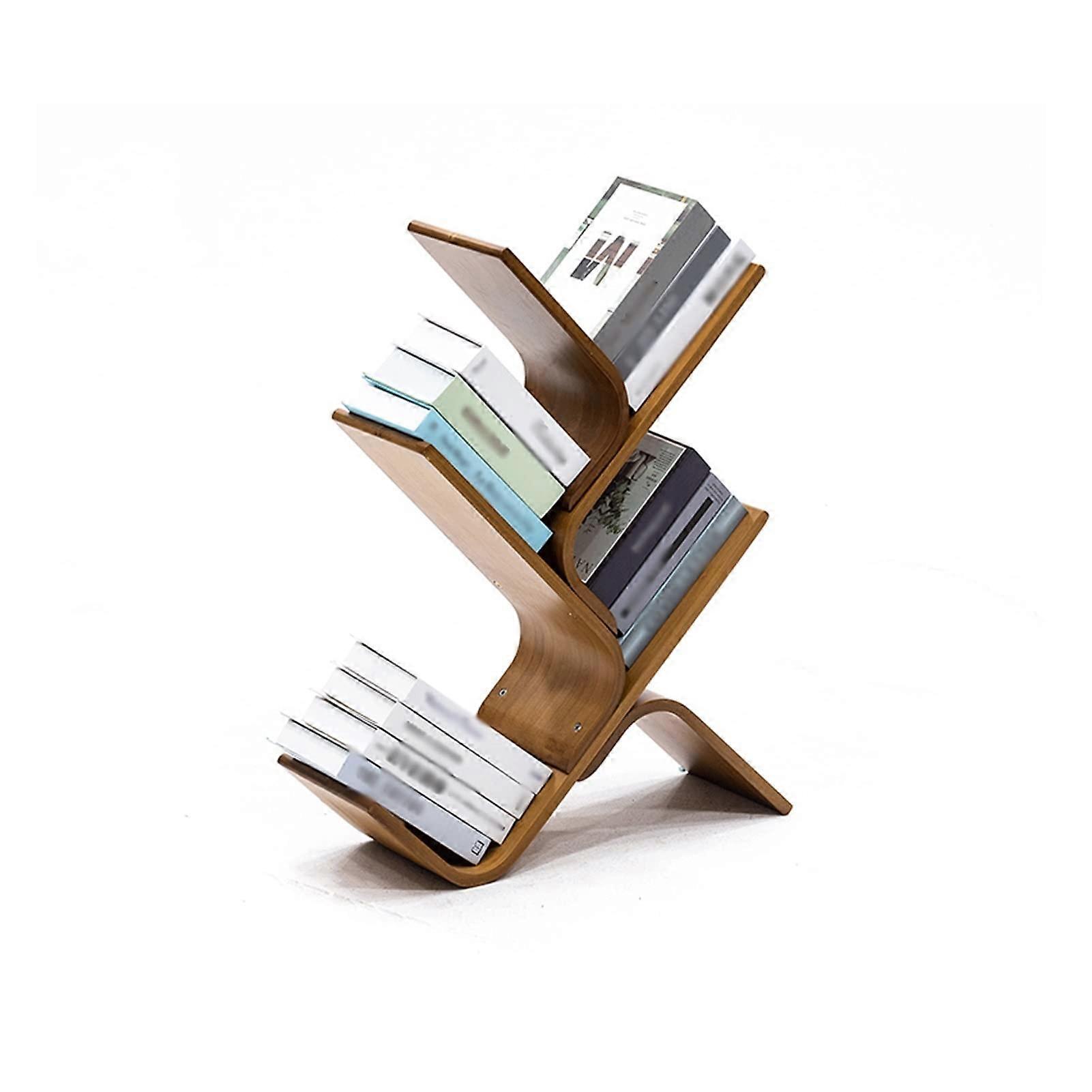 Magazine Rack Creative Arched Tree Shaped Bookcase Office Living Room Curved Display Shelf Magazine Rack Bookshelf Wooden Organizer Ref: 2732
