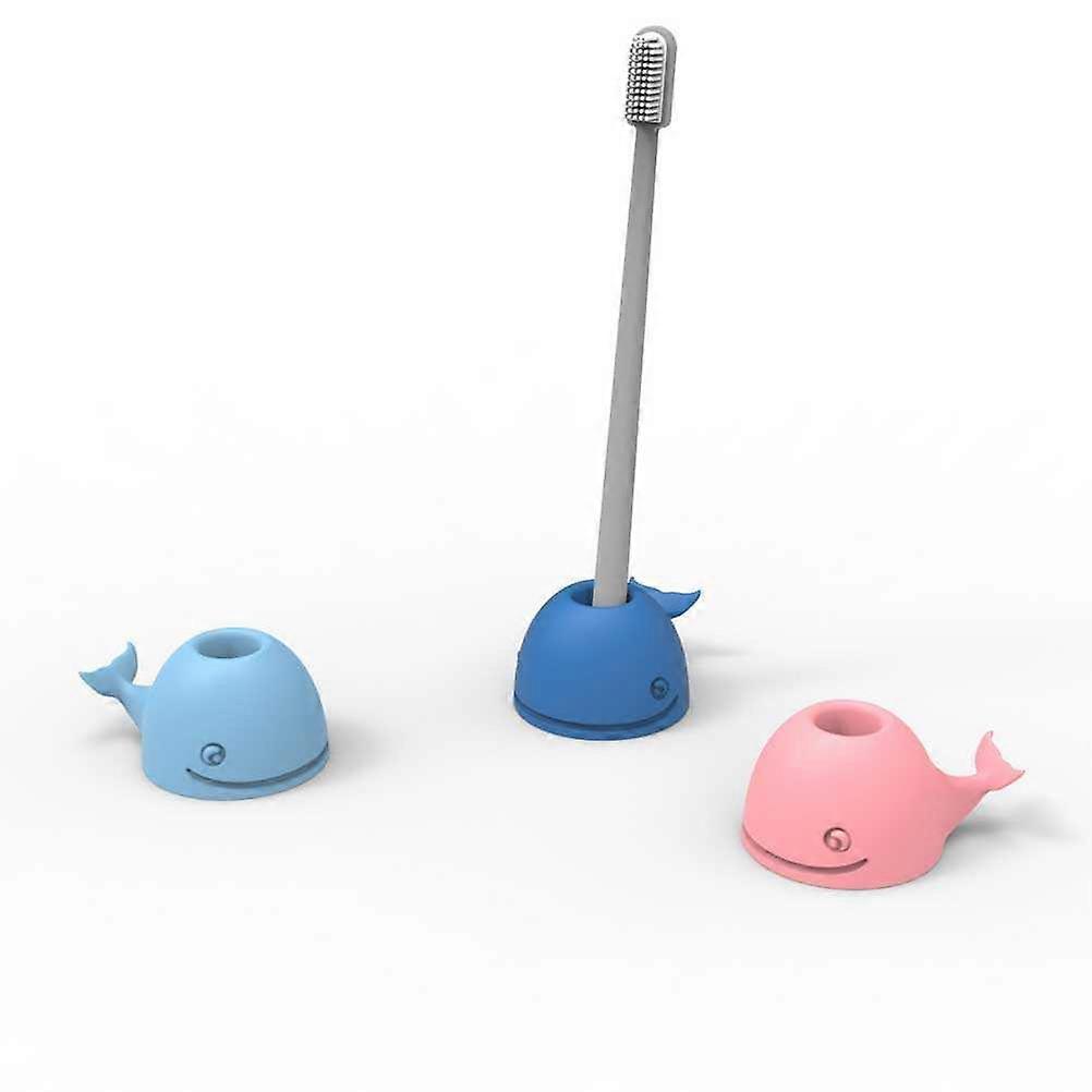 Whale Design Tooth Brush Holder For Bathroom Home Decor Pink 7 x 3.5 x 5 Cm Bathroom Organization 2Set