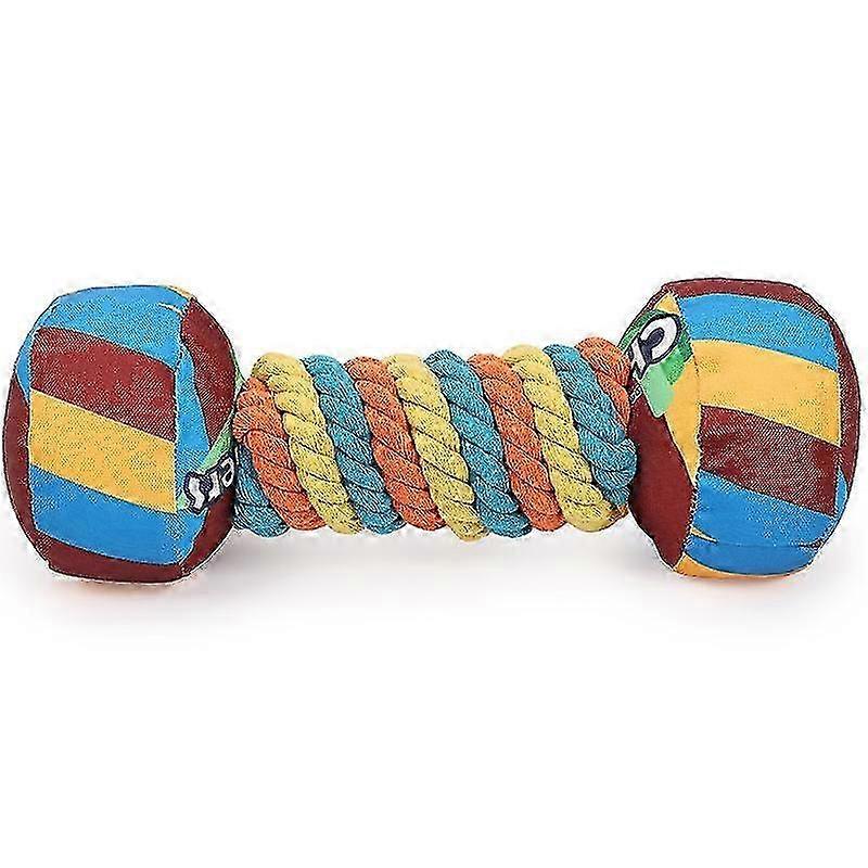 Interactive Candy Dumbbell Bite Toy for Dogs with Sound and Molar Cleaning Features