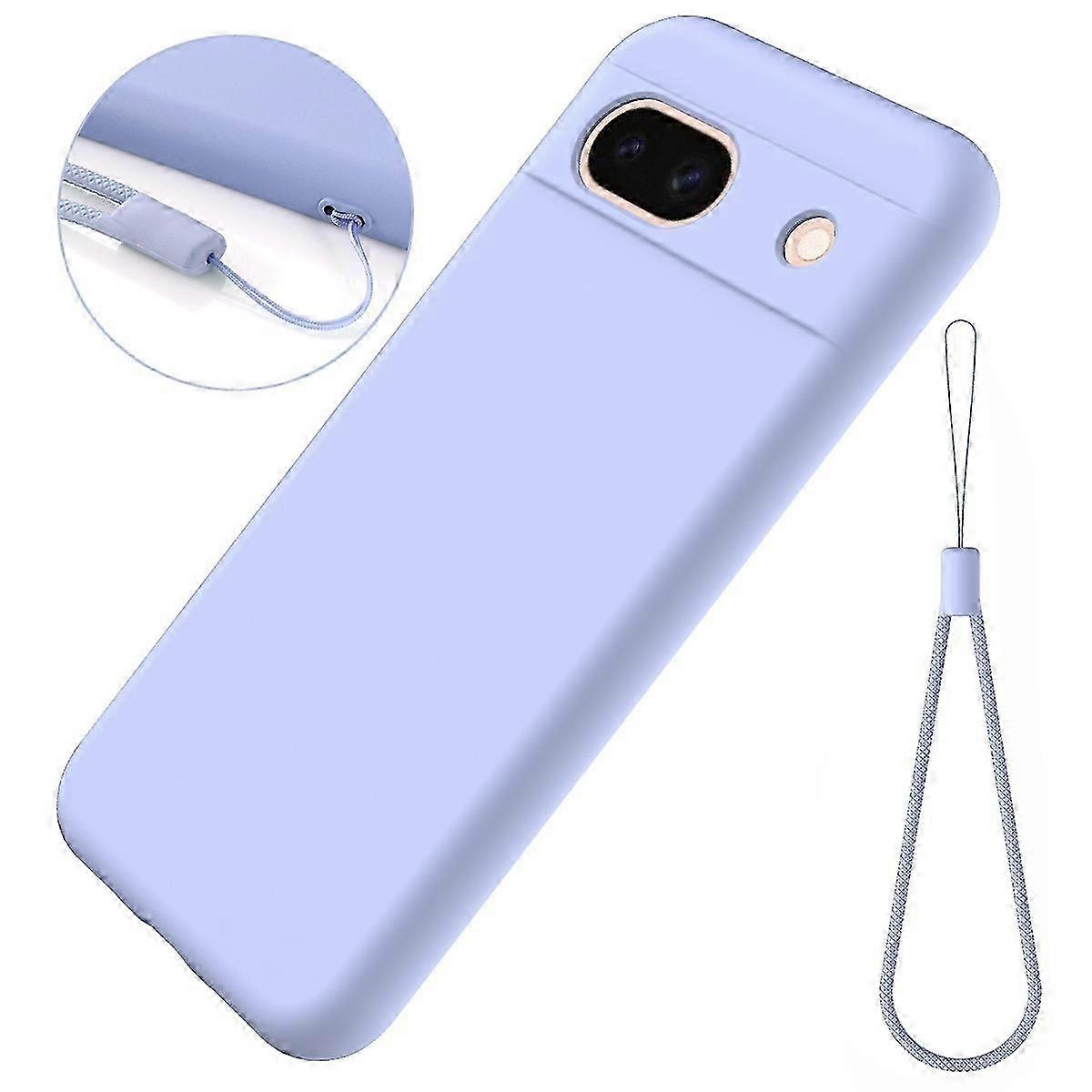 For Cell Phone Case Soft Lining Scratch-proof Liquid Silicone Cover with Strap Suitable for Certain Brand