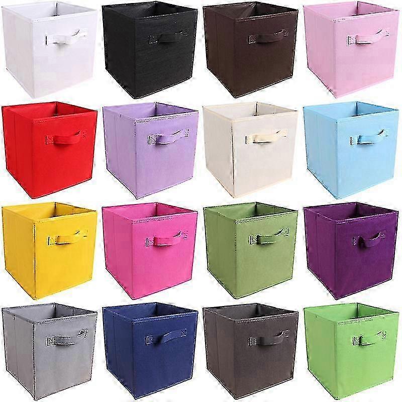 Foldable Non-Woven Fabric Storage Organizer Cube Bins for Toys, Clothes, Towels, Snacks, Books
