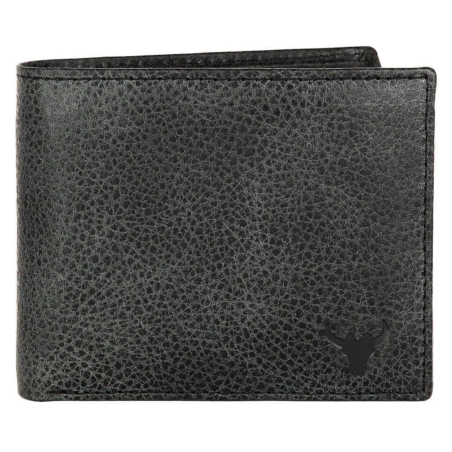 Leather Wallet for Men I Handcrafted I Credit/Debit Card Slots I 2 Currency Compartments I 2 Secret Compartments (Black Mio)