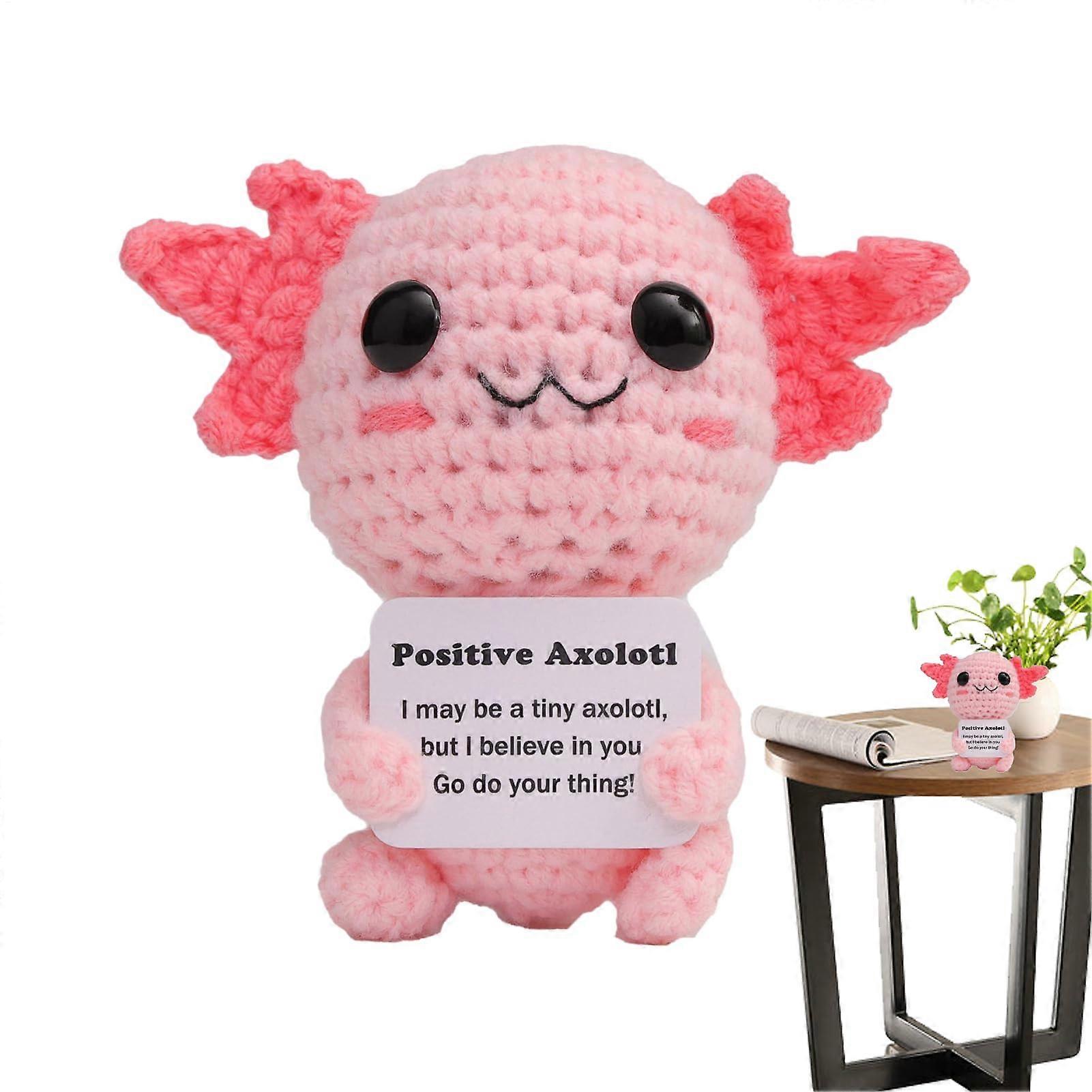 Positiv Gehäkeltes Axolotl Plüsch Tier, Inspirierende Strickpuppe, Emotionale Unterstützung, Handgemacht aus weichem Material