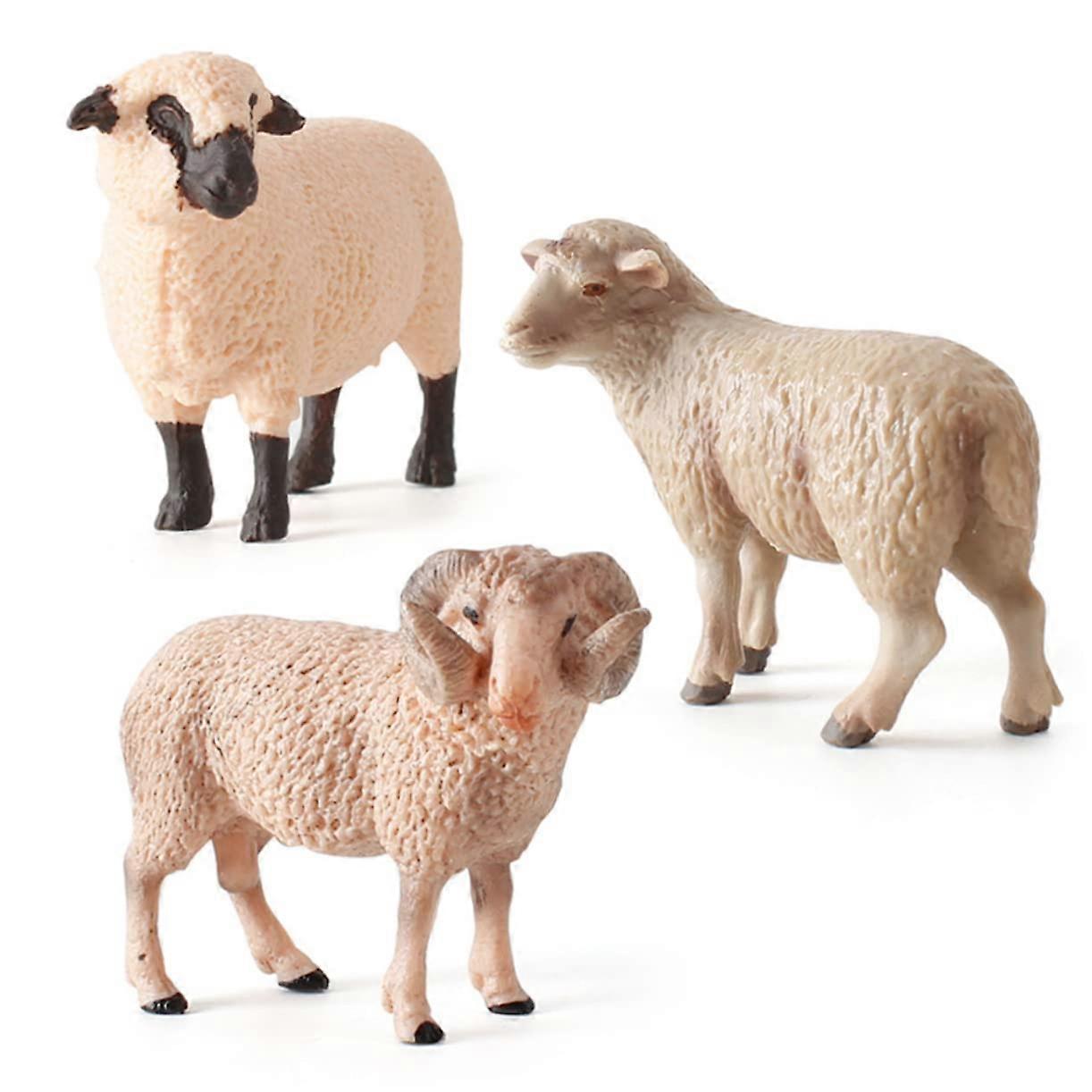 Light Brown Vivid Simulation Sheep Ornament 1 Piece