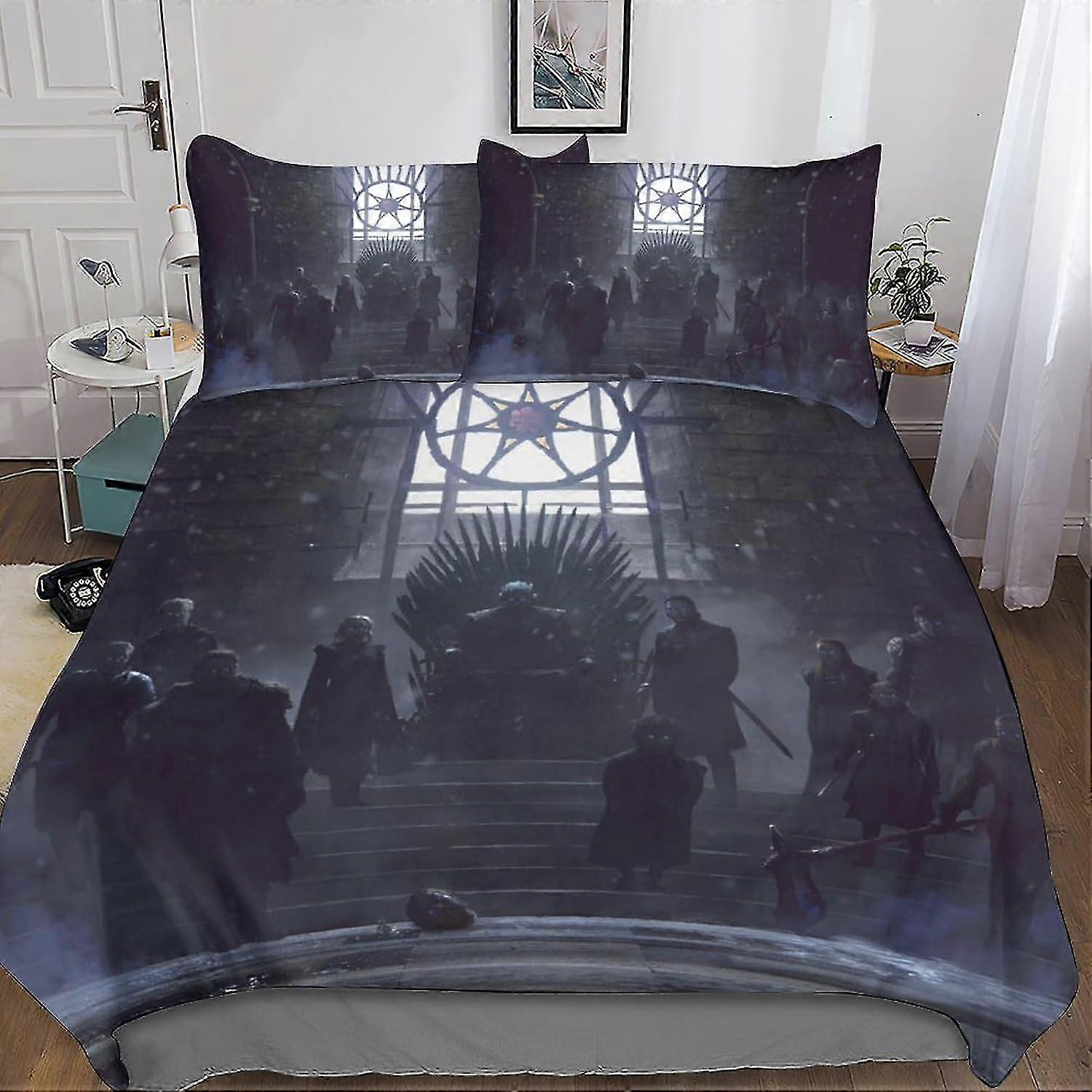 Conjunto de Cama com Capa de Edredom 3D Fantasy com Fronhas, Adequado para Capa de Colcha de Microfibra Macia com Fecho de Zíper, 3 Peças