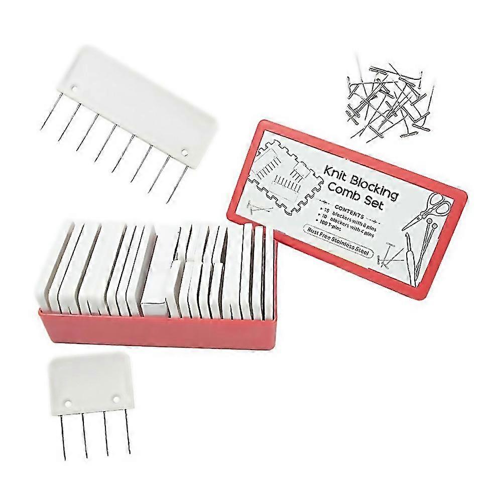 For 25pcs Knitting Blocking Combs & 100pcs Pins Blocking Knitting Crochet
