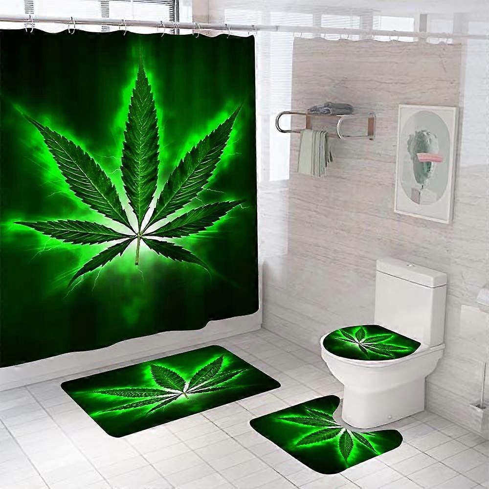 Duschvorhang mit Badematten Teppiche Toilettenabdeckung Matten für zu Hause