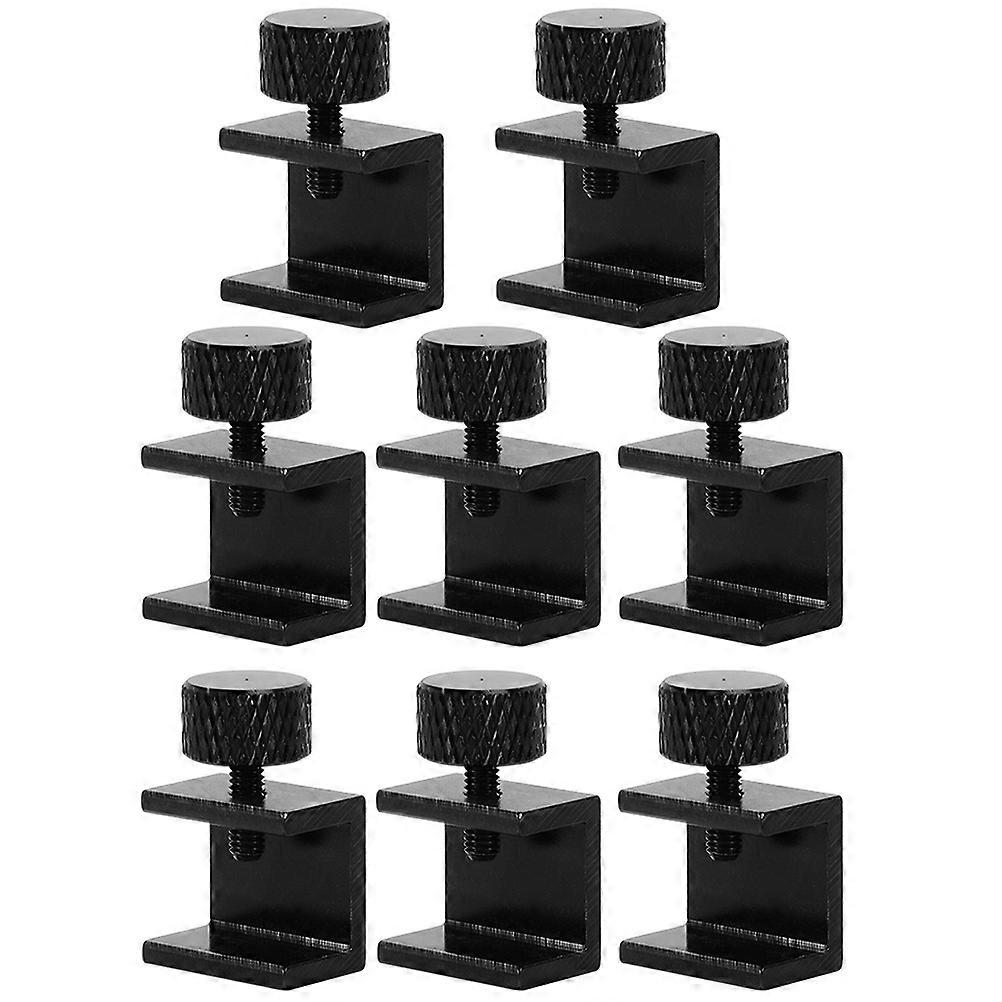 Glass Bed Clip Adjustable Fixation Black 1.49x0.99x1.39cm 3D Printer Accessory 8Pcs