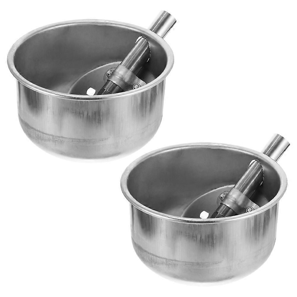 Stainless Steel Pasture Feeder Practical Convenient Diameter 15CM Bite Resistance 2Set