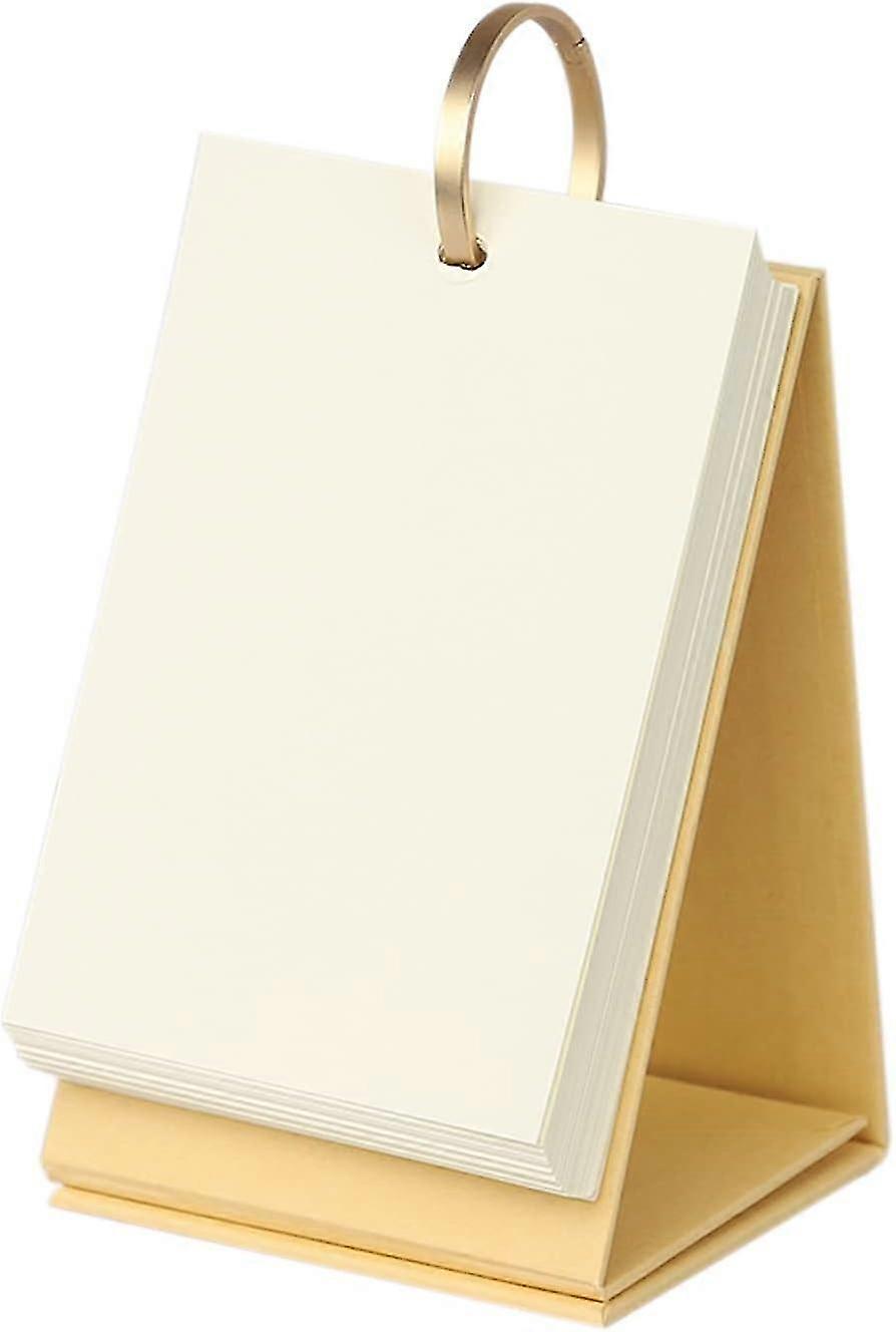 Kraft Paper Small Blank Flash Cards & Index Note Cards with Binder Rings - Standing Flip Design for Easy Organization & Study