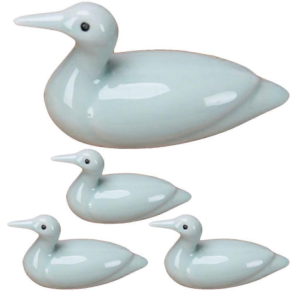 Ceramic Chopstick Stand Rest Rack Kitchen Utensil Holder Duck Shape For Housewarming Day 4Pcs 6X3.3X2.4CM