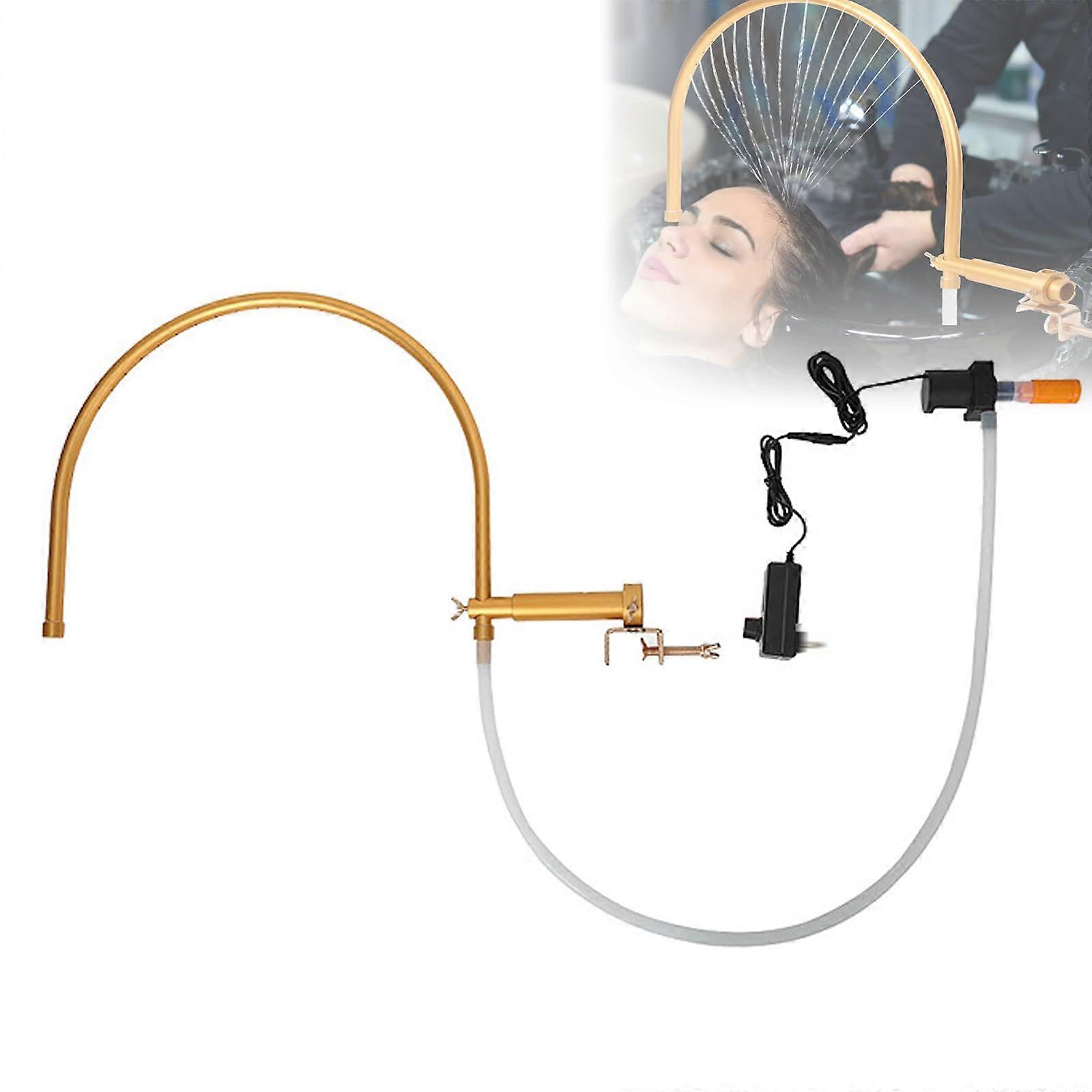 Shampoo Bowl Waterfall, Head Spa Hydrotherapy, 180° Swivel, 20 Outlets, Adjustable Mounting Clips