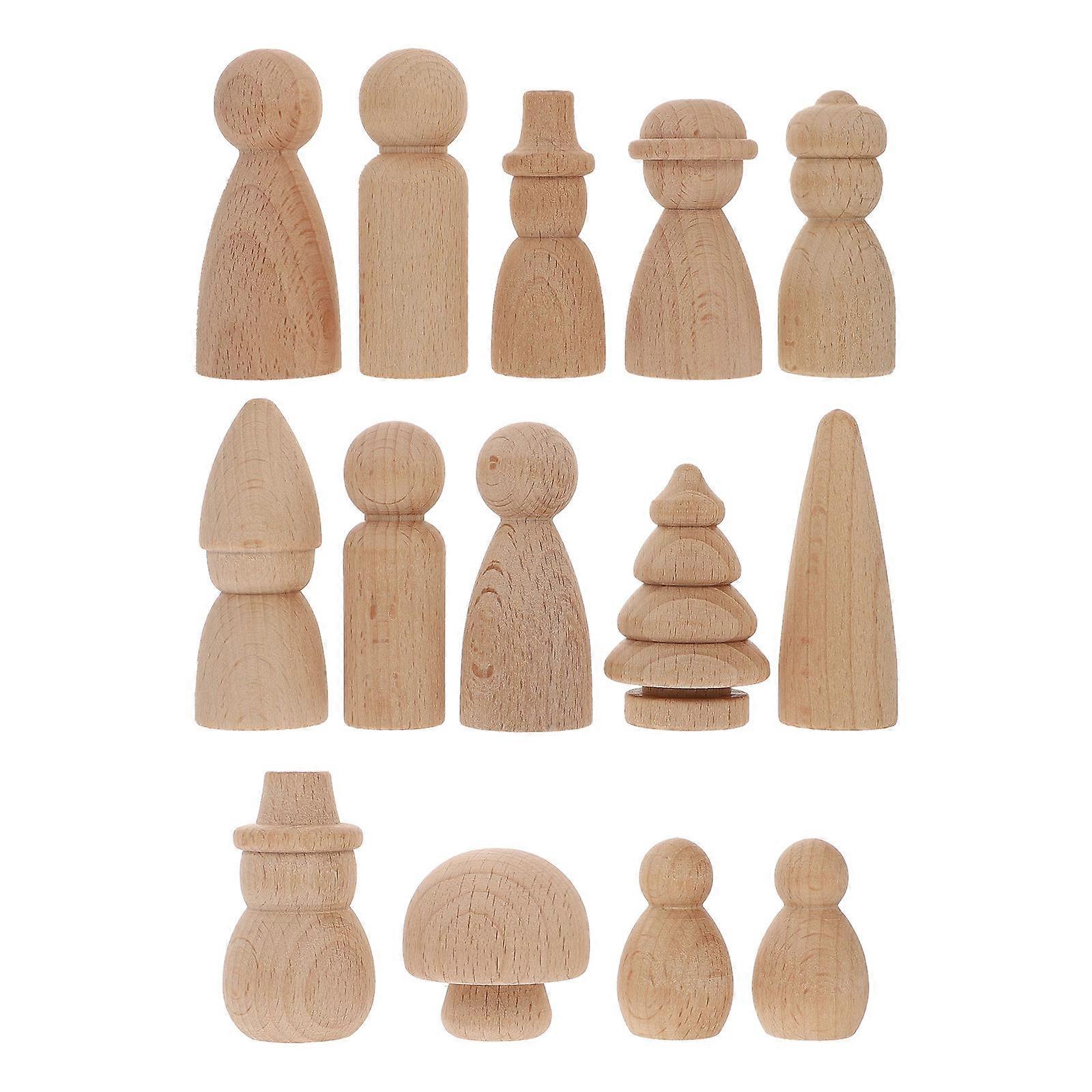 Wood Shapes Figures Puppet Making Kit Hardwood 11.00X10.00X5.00cm 1 Set