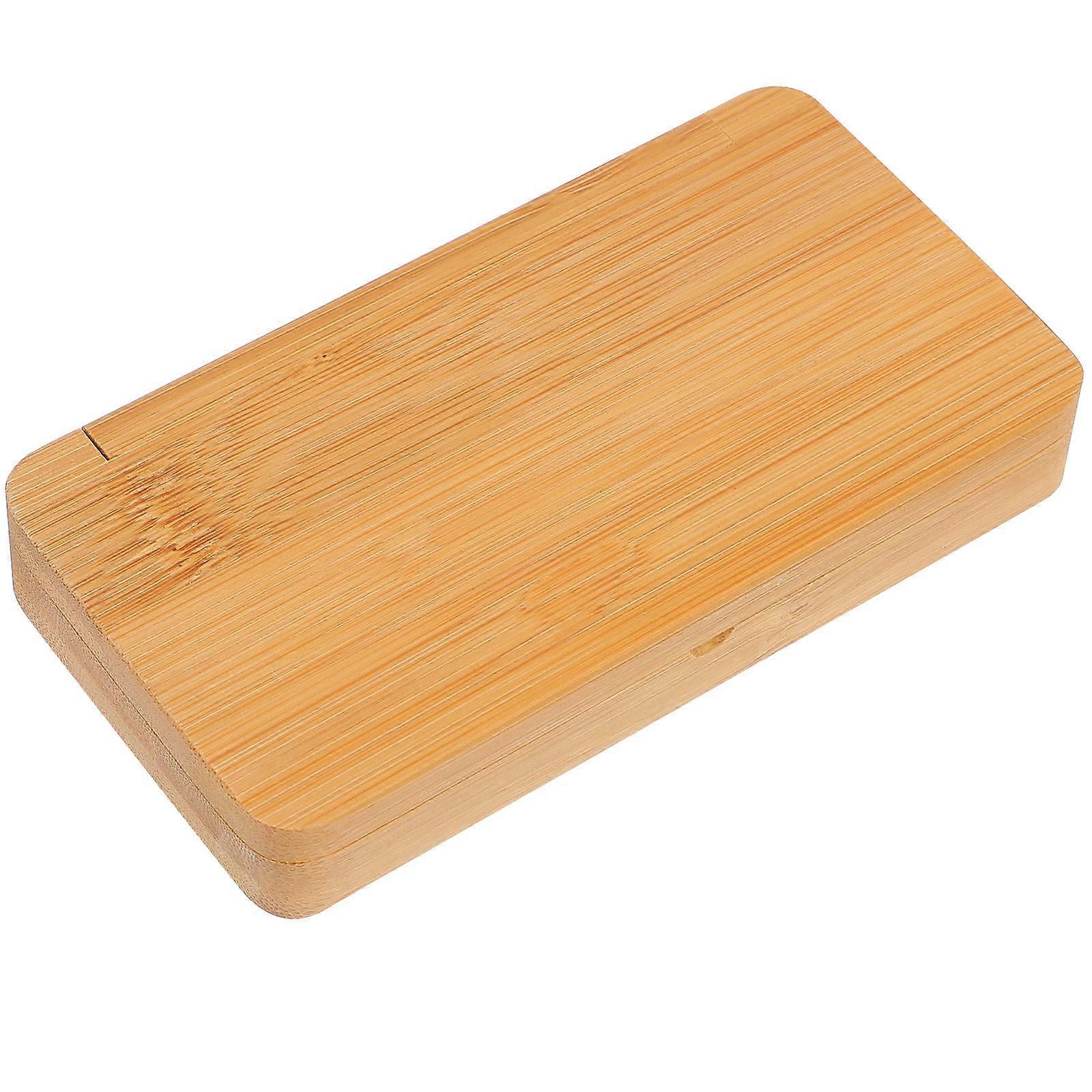Wood Storage Box Incense Container Travel Carbonized Bamboo Rectangular Design 2Set