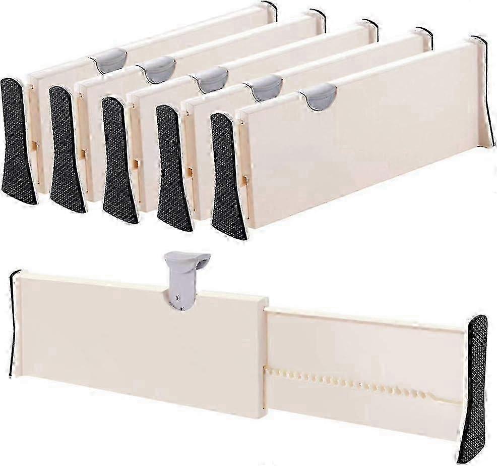5-Pack Adjustable Drawer Dividers - Organizers for Custom Storage Solutions in Kitchen, Bedroom & Office Drawers