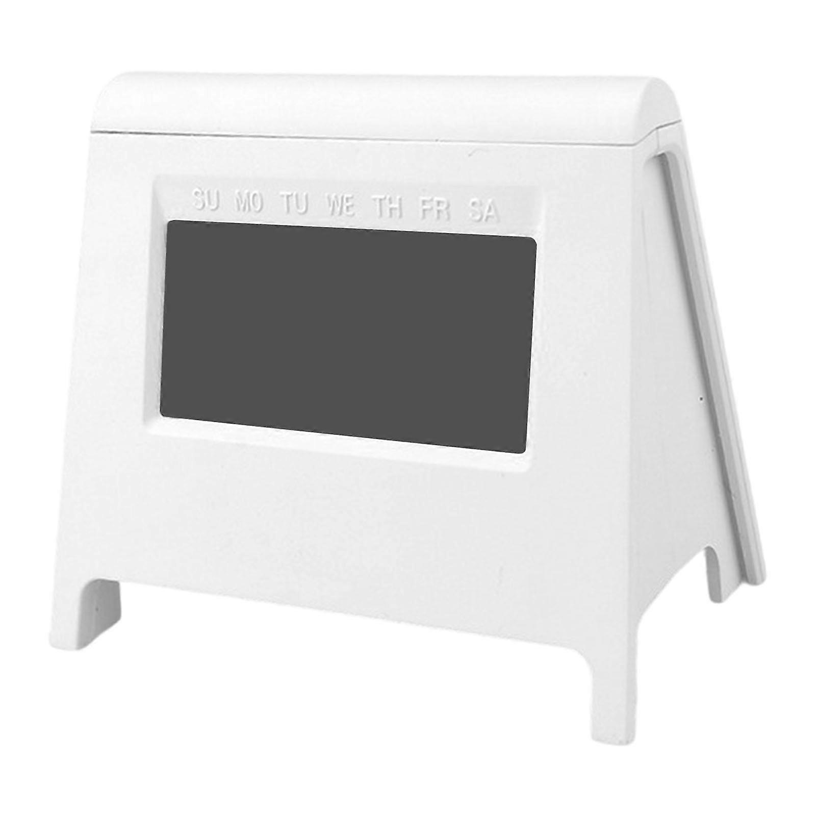 Convenient Auto Illuminating Alarm Clock for Easy Nighttime Time Check Compact Size LCD Display Digital Table Clock  White