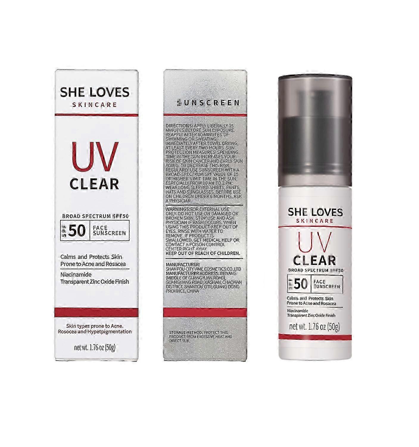 Mineral Sunscreen SPF 50+, Niacinamide SPF Moisturiser with UV Defence, High Protection Broad Spectrum for Tanned/Sunburned Skin, Lightweight, Non-Gre