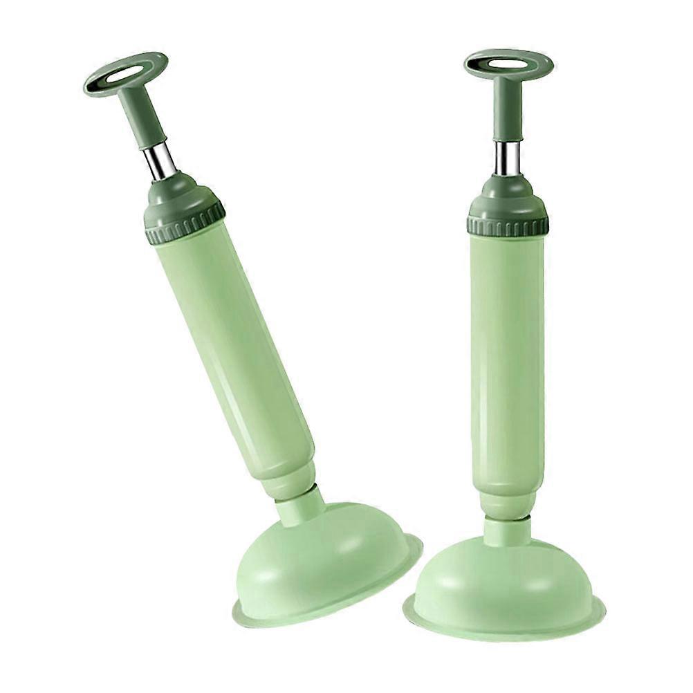 Toilet Plungers 2Pcs Green PVC Sewer Cleaner with Easy Clean Surface Design for Toilet Use