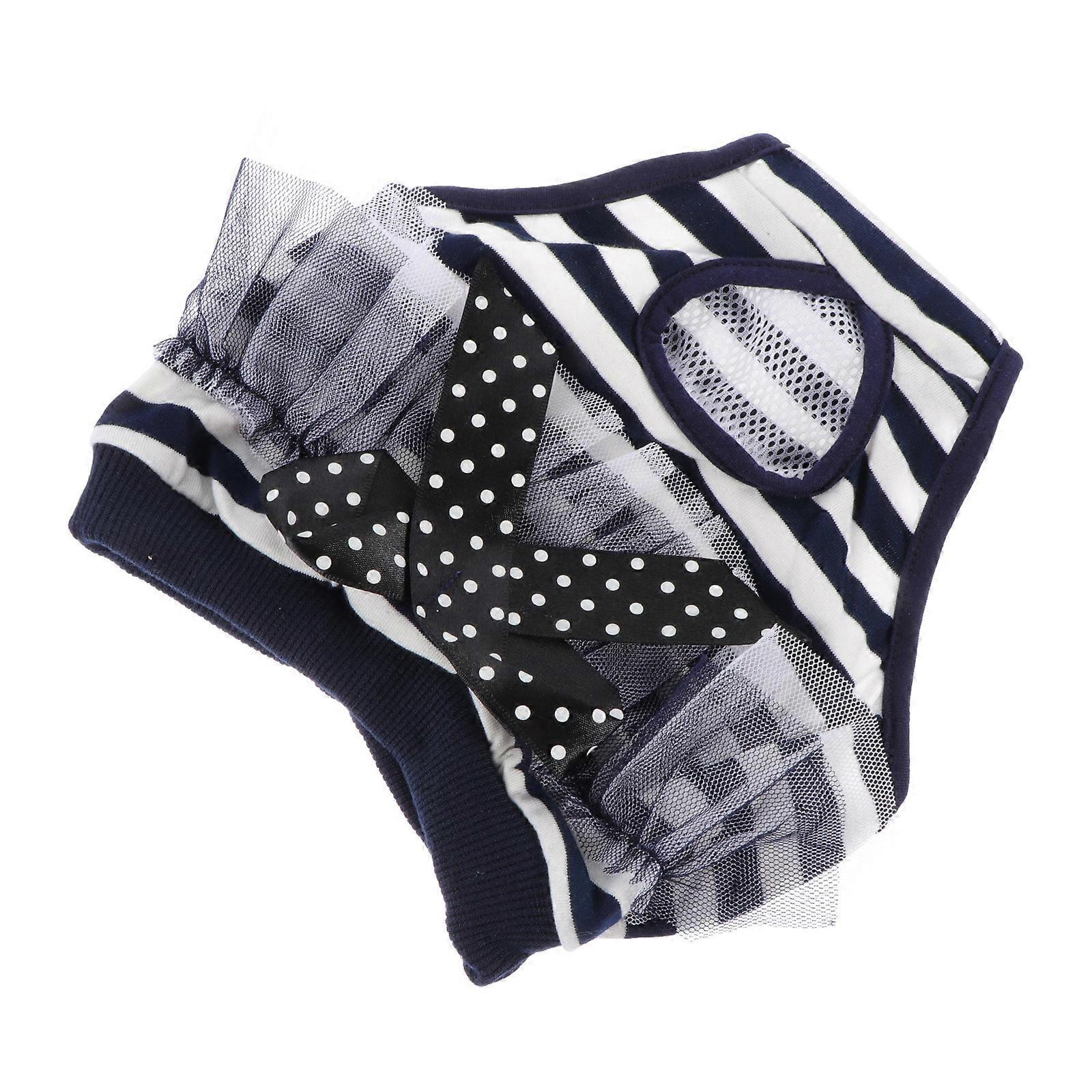 Cotton Dog Diaper for Pet Use Navy Color with Good Moisture Absorption and Permeability 6.5 Inches