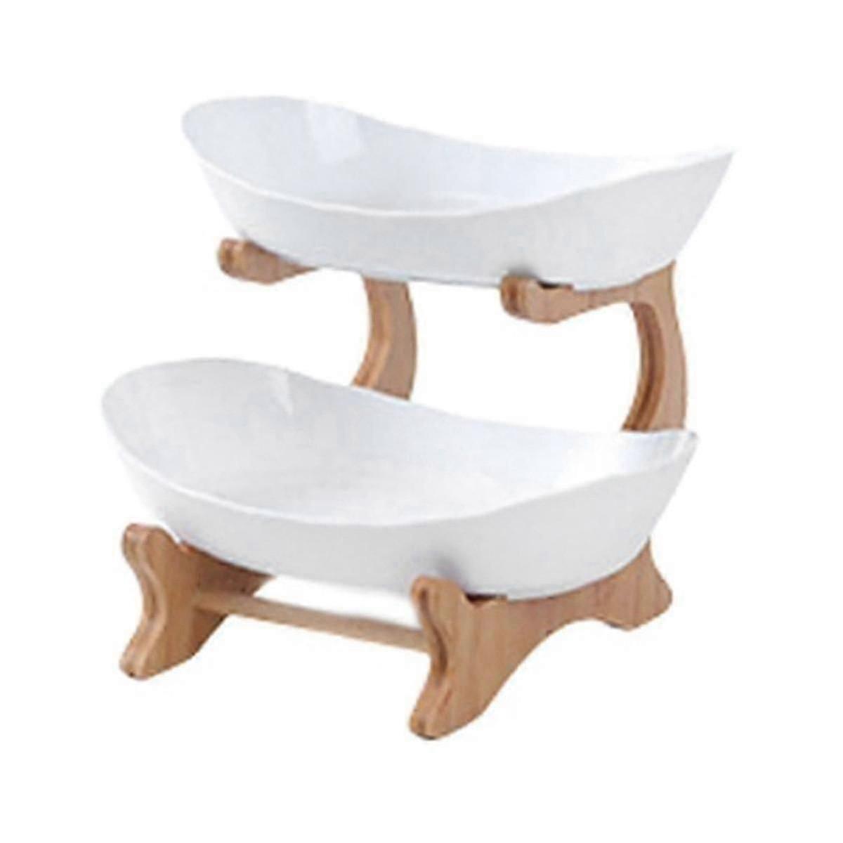 Partitioned Fruit Tray & Dinnerware Rack for Kitchen - Multi-Level Candy, Cake & Dessert Serving Dishes & Tableware A